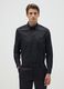 Men's black cotton blend easy iron shirt_0