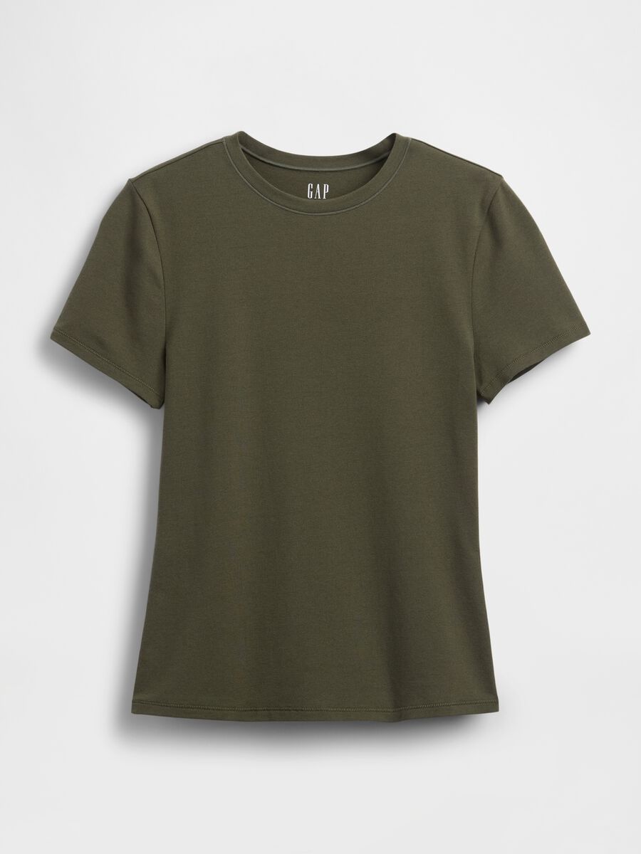 T-shirt verde elasticizzata a maniche corte_3