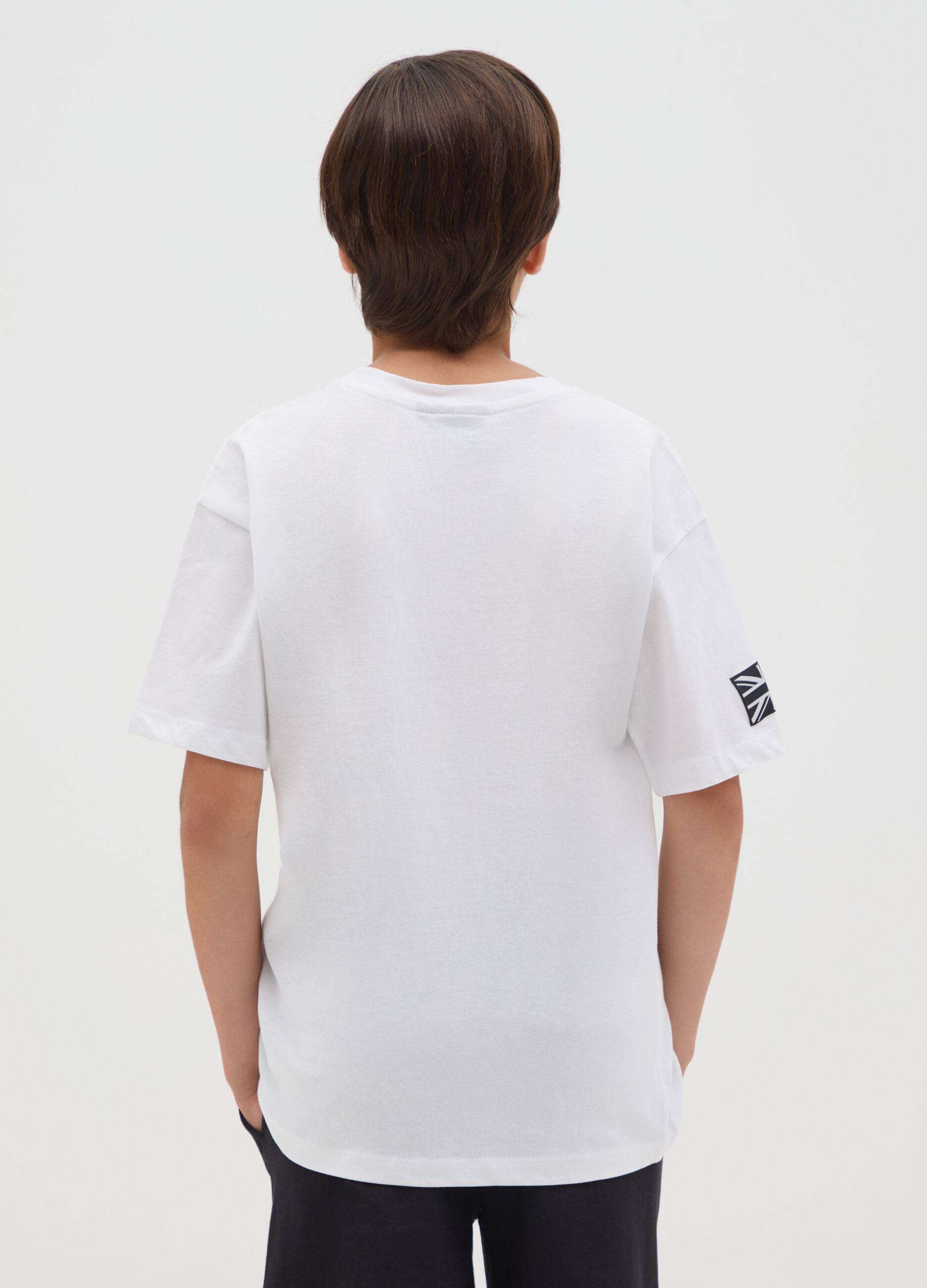 White Lonsdale T-shirt with multicolour print