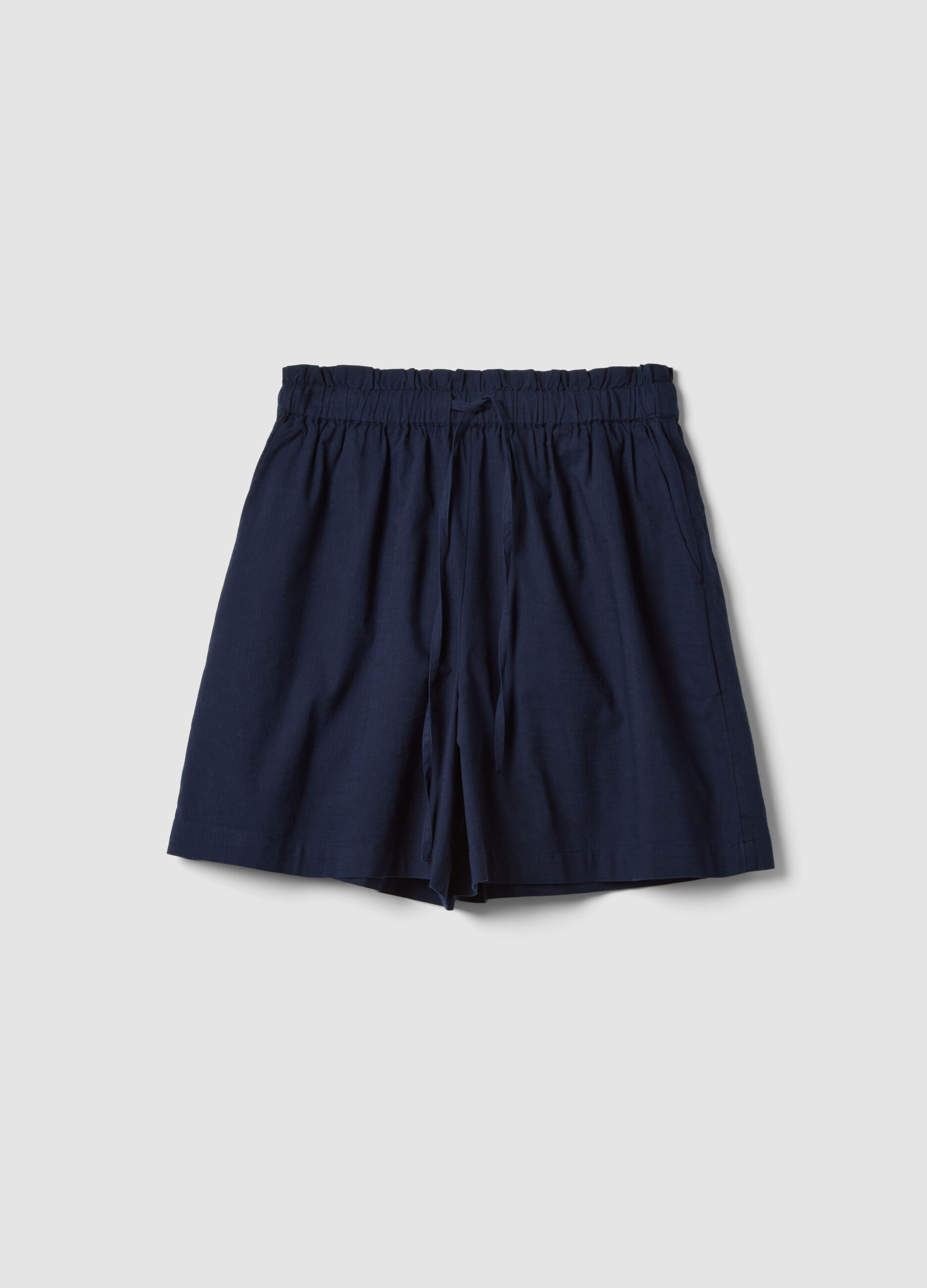 Blue pure cotton regular-fit shorts