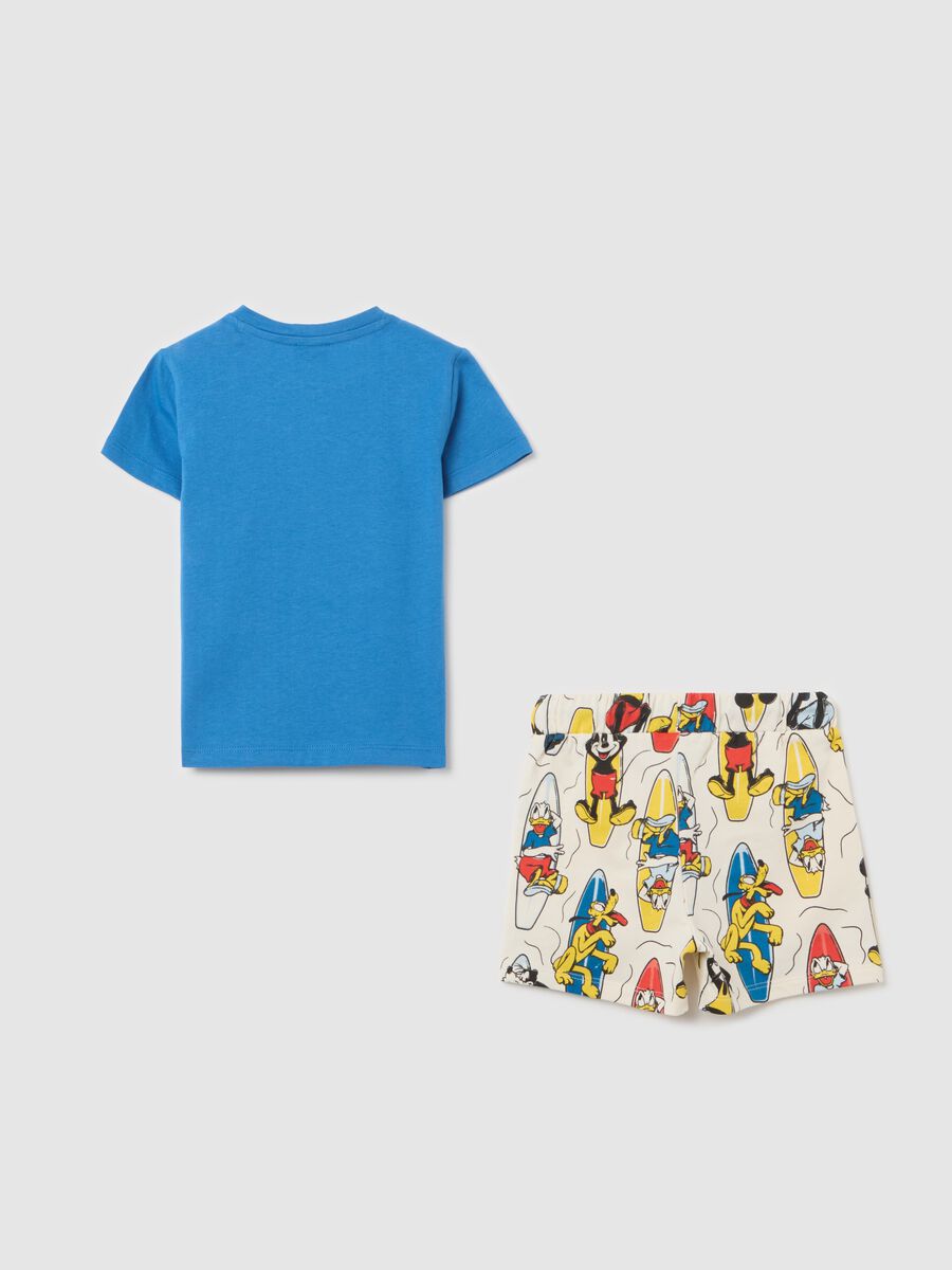 Blue T-shirt and shorts with Disney print outfit_1