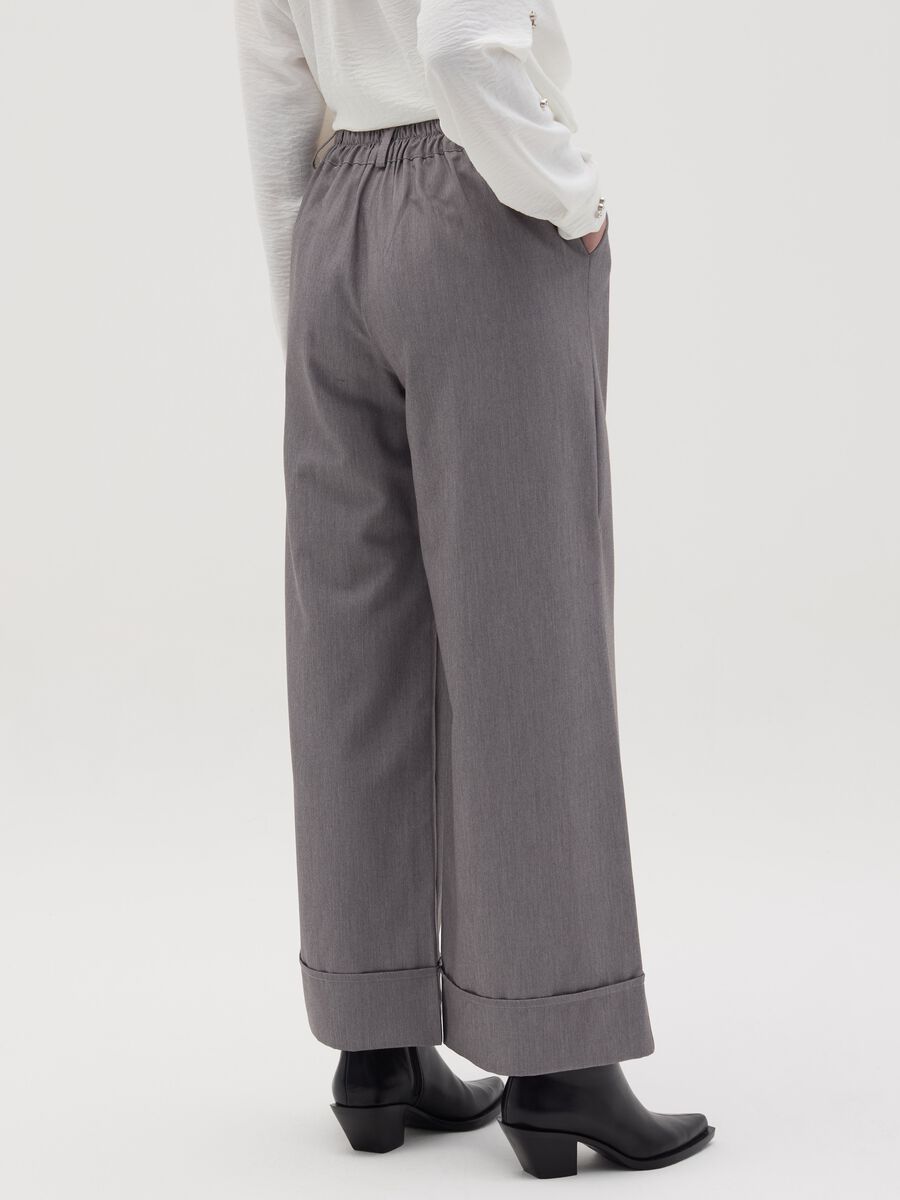 Wide-leg mélange trousers_3