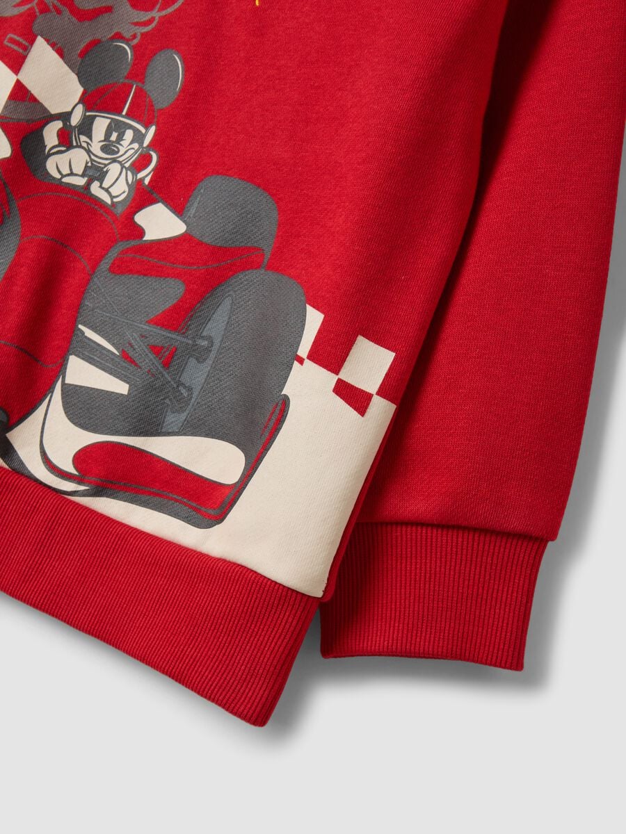 Felpa rossa in misto cotone con girocollo e stampa Mickey & Friends_3