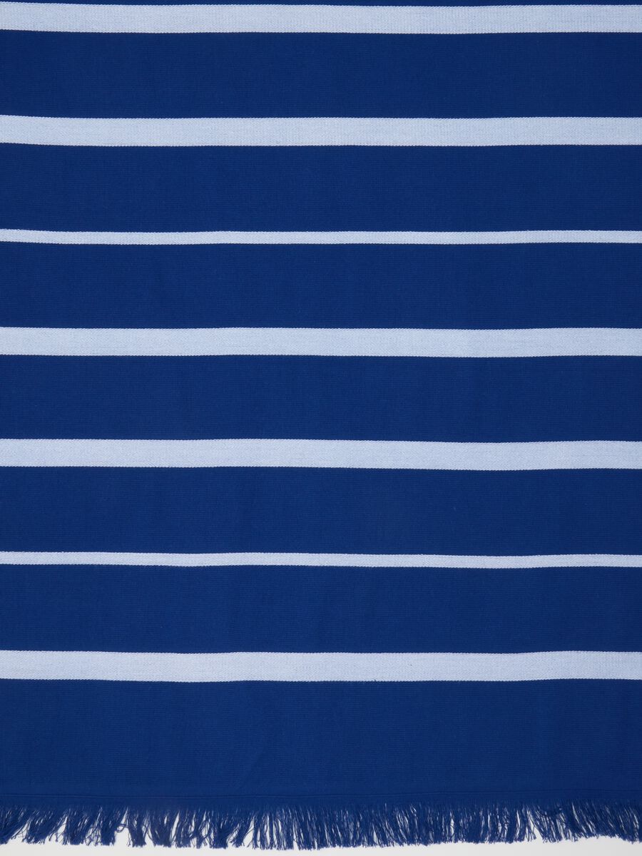 Women's multicolour cotton beach towel with fringes_1