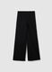 Black wide-leg trousers in stretch fabric_4