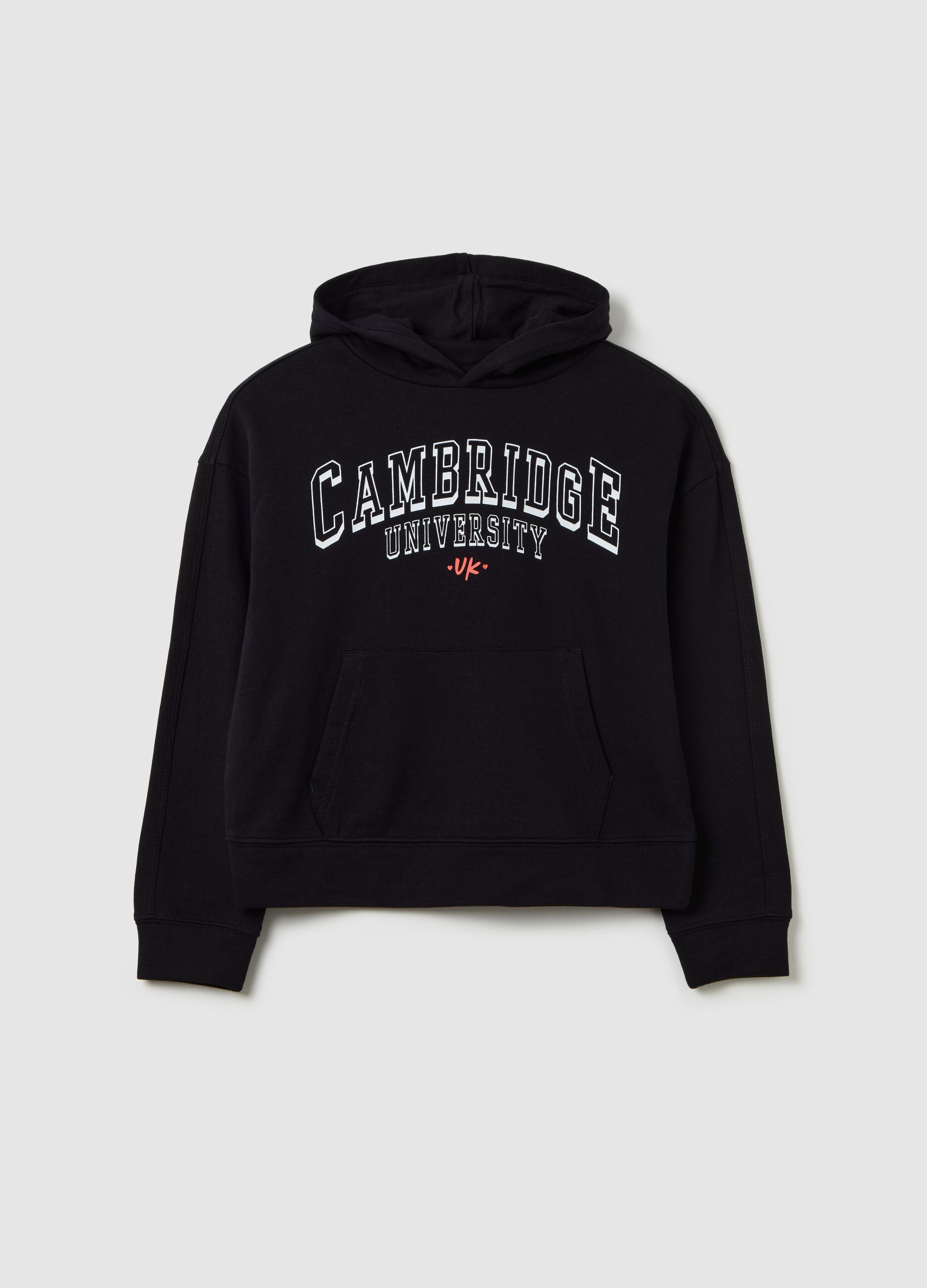 Sweatshirt with hood and "Cambridge University" print