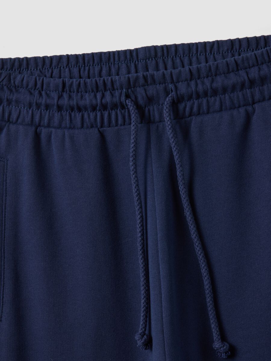 Blue pure cotton joggers, regular fit_5