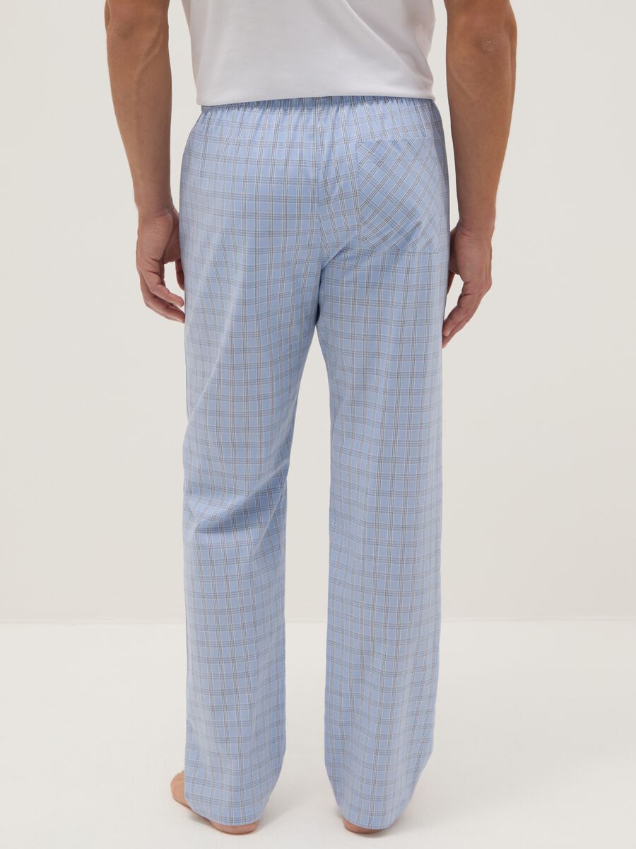 Multicolour check pure cotton pyjama trousers regular fit_2