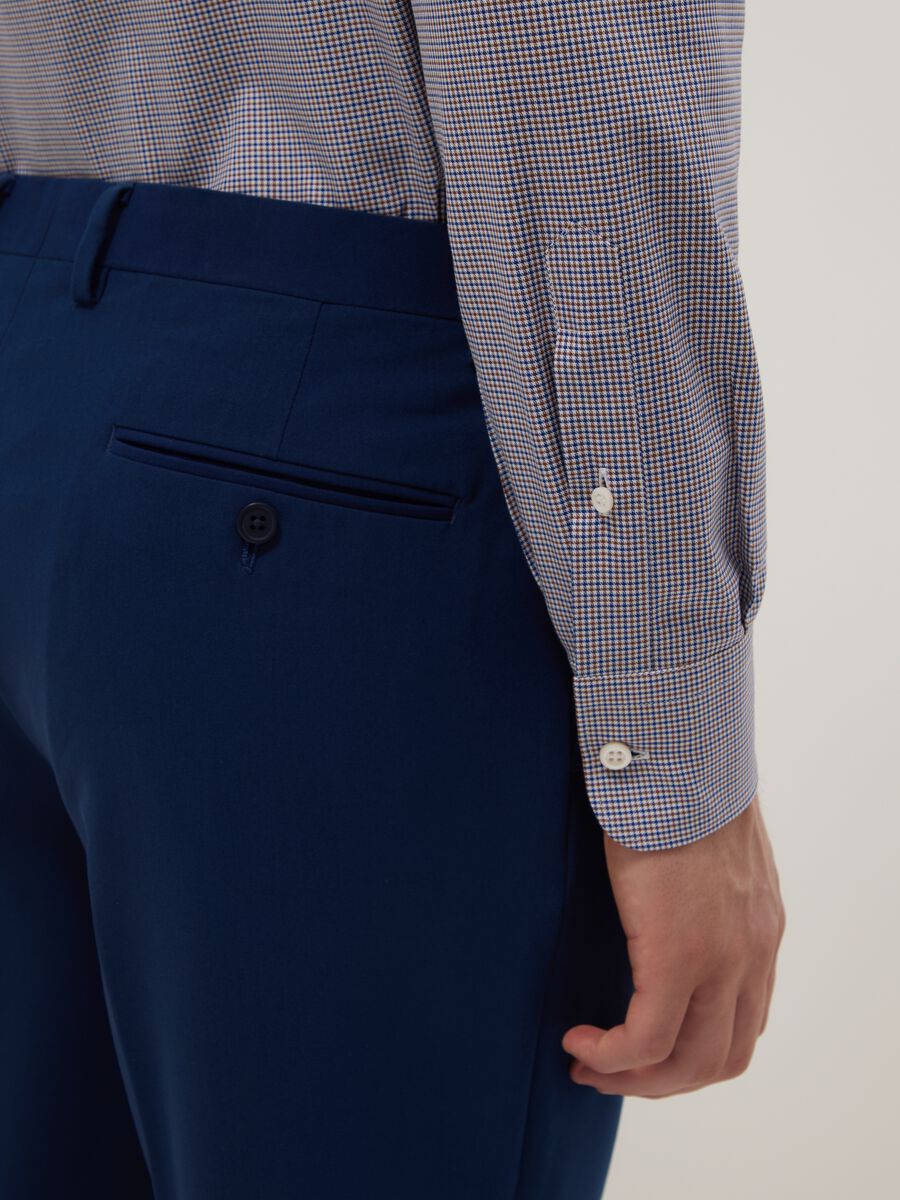 Grey pure cotton micro-check regular fit shirt_3