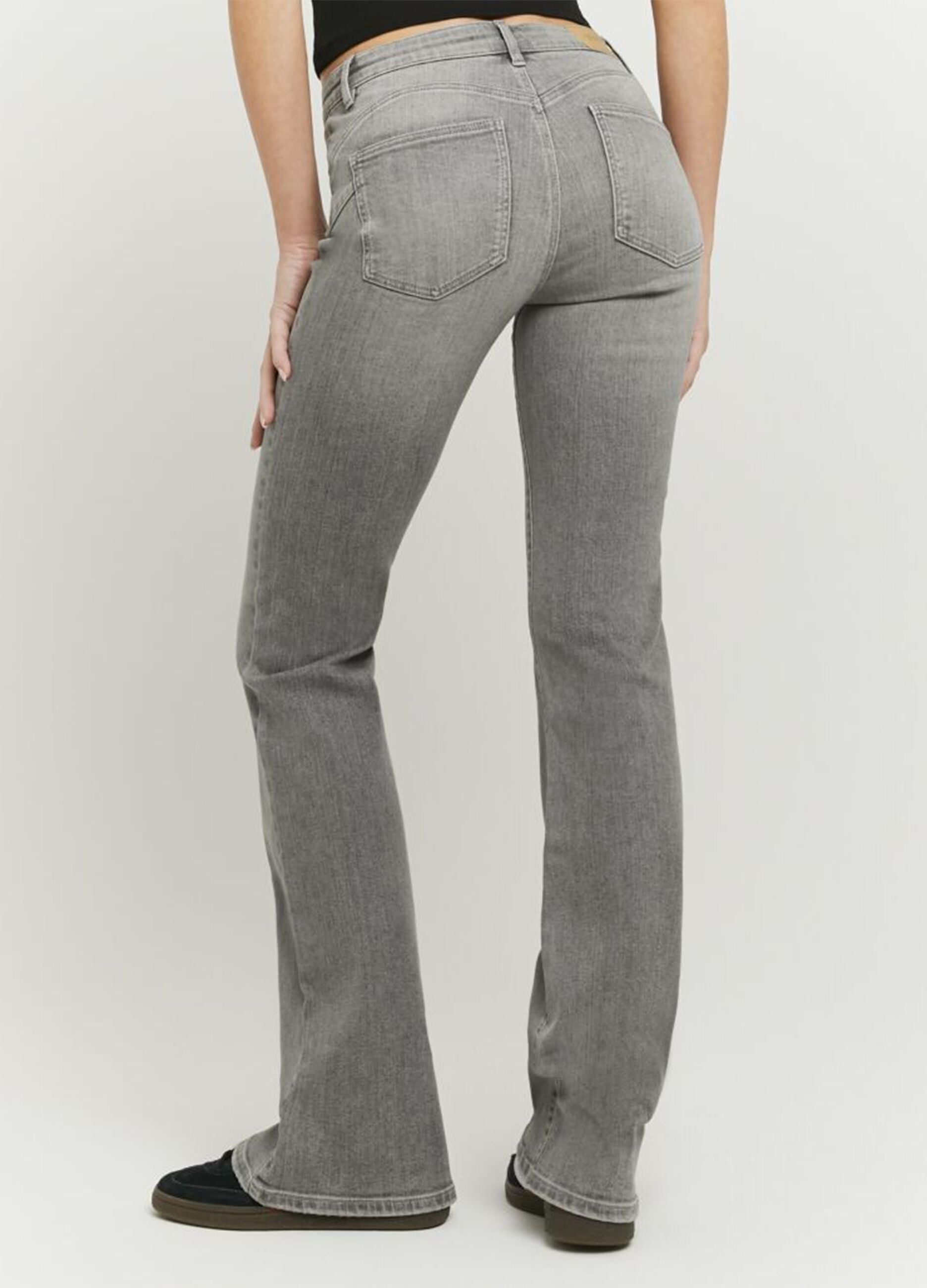 Grey stretch-cotton flared-leg jeans