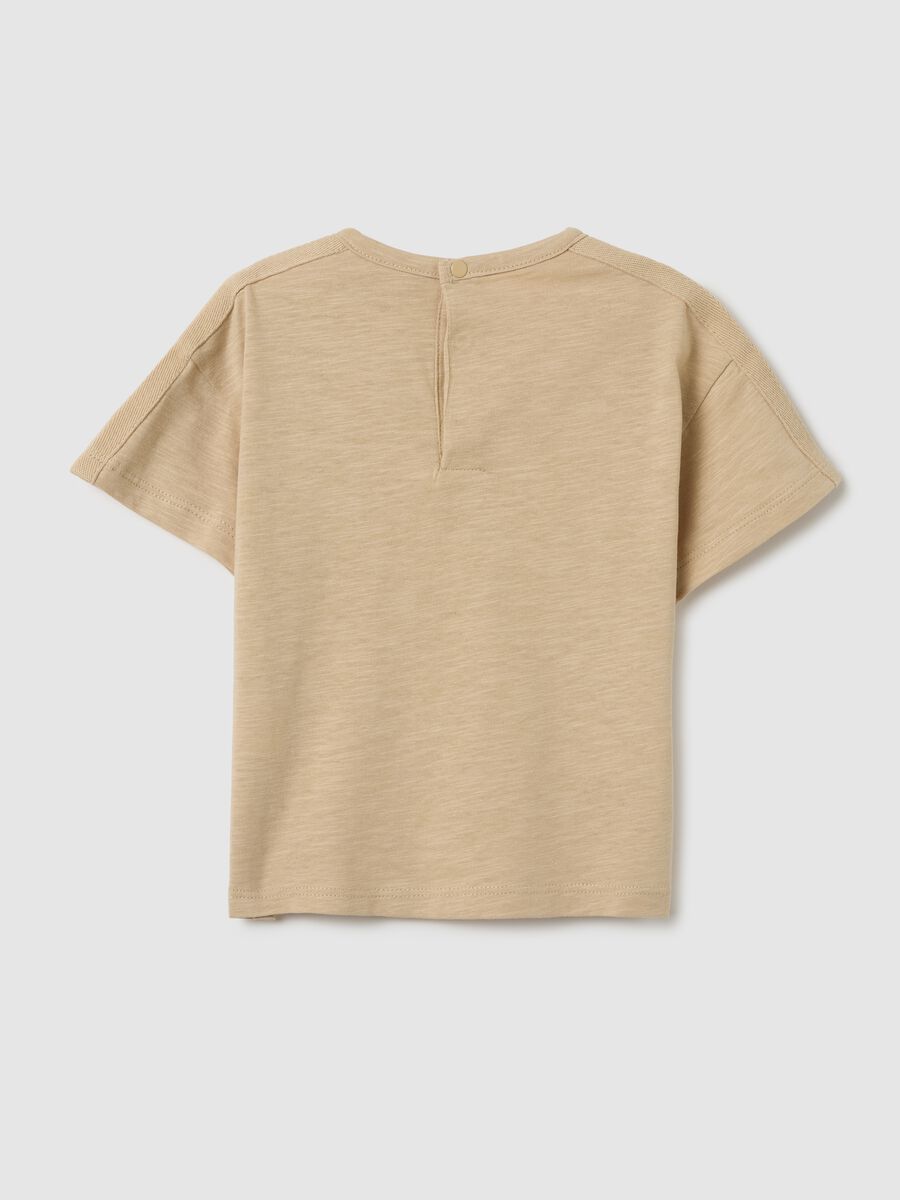 Infant t-shirt in pure beige cotton regular fit_1