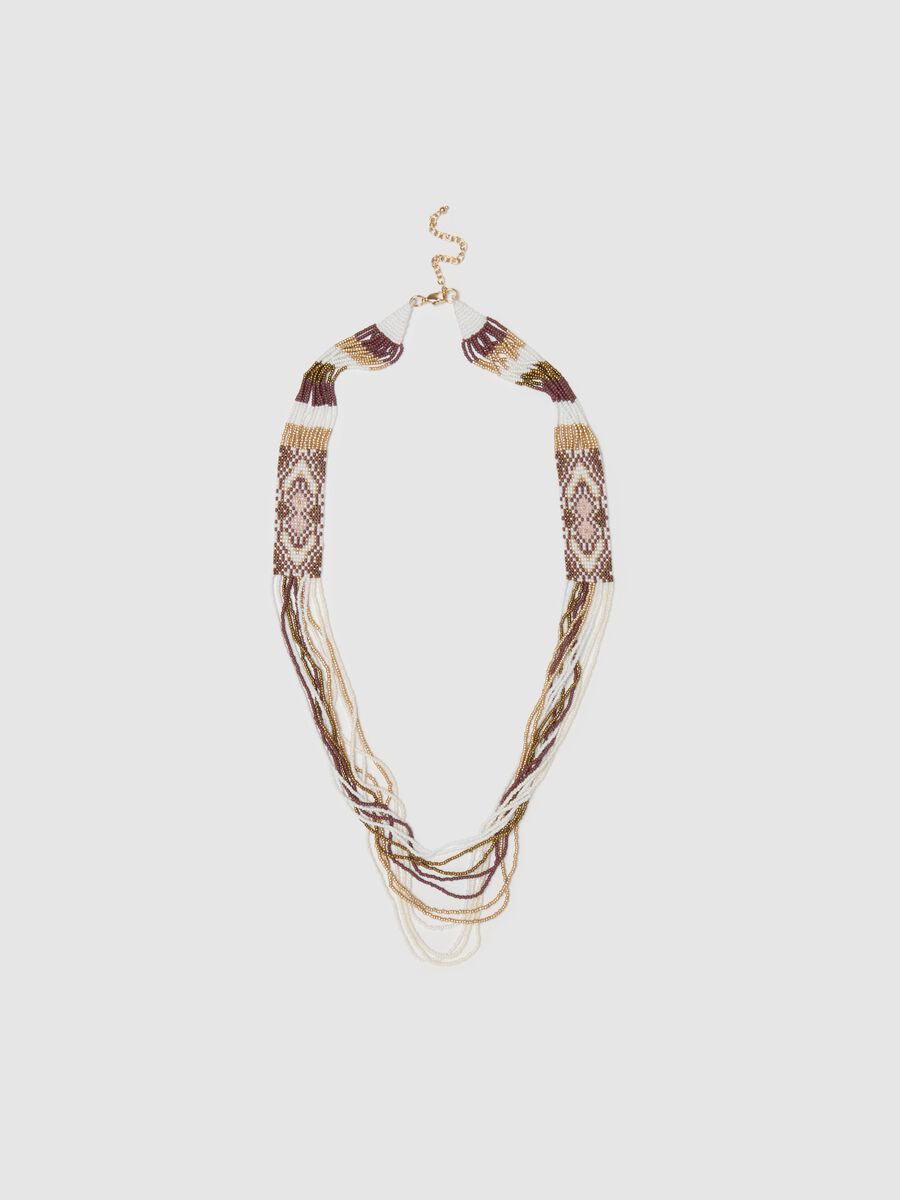 Multi-strand necklace with ethnic detail_0