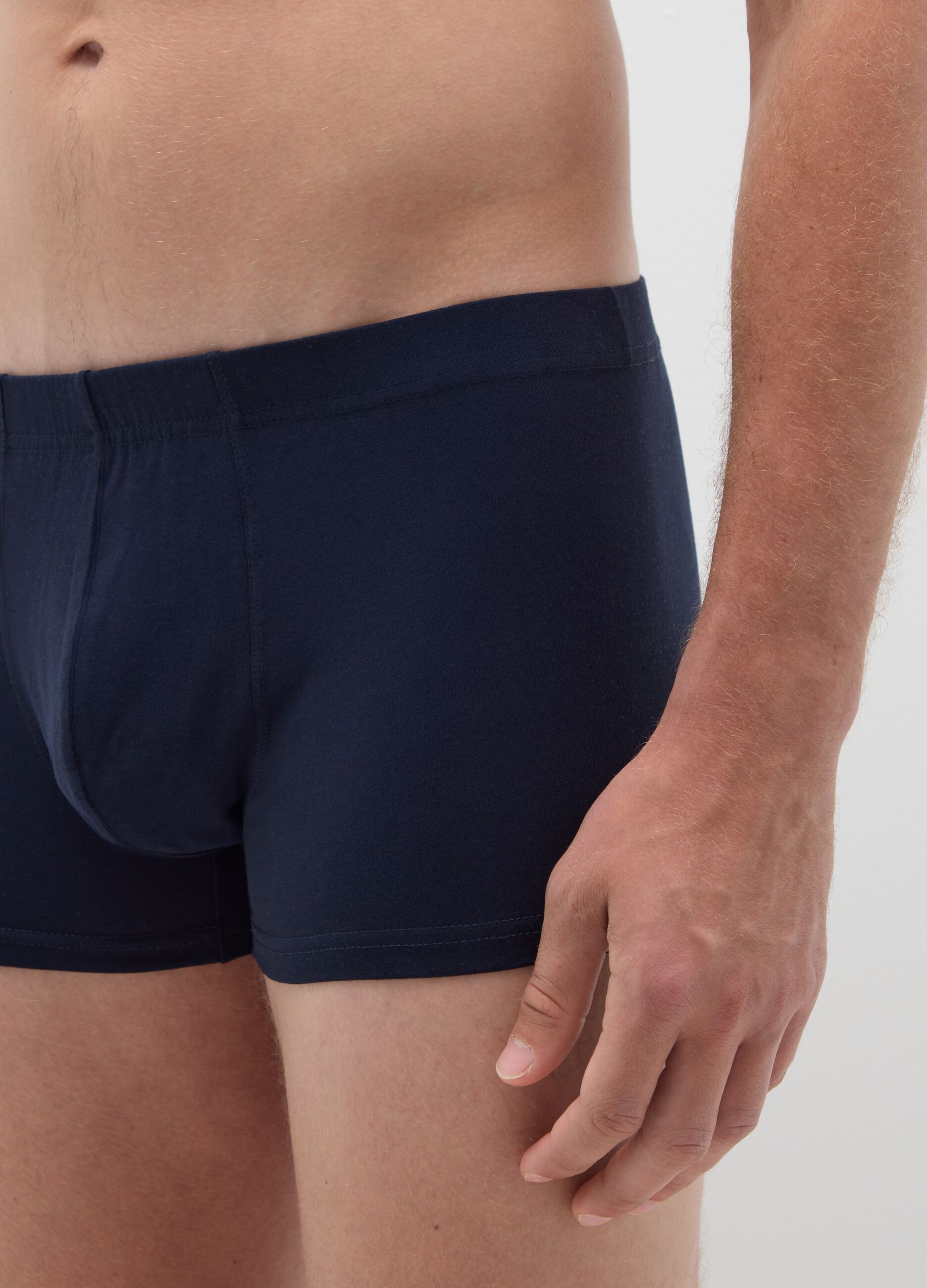 Blue Stretch Cotton Regular Fit Boxers