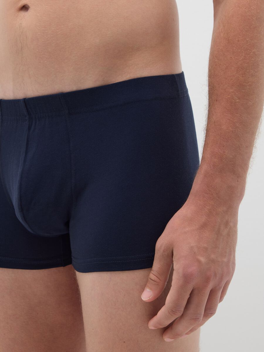 Tripack di boxer in cotone elasticizzato blu_2