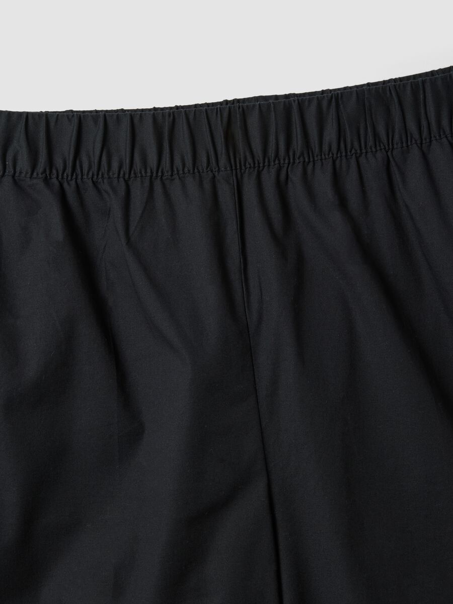 Black stretch cotton wide-leg trousers_5