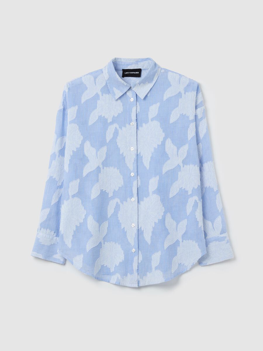 Camicia a righe sottili con ricamo_0