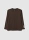 Boys' brown pure cotton over-fit T-shirt_0