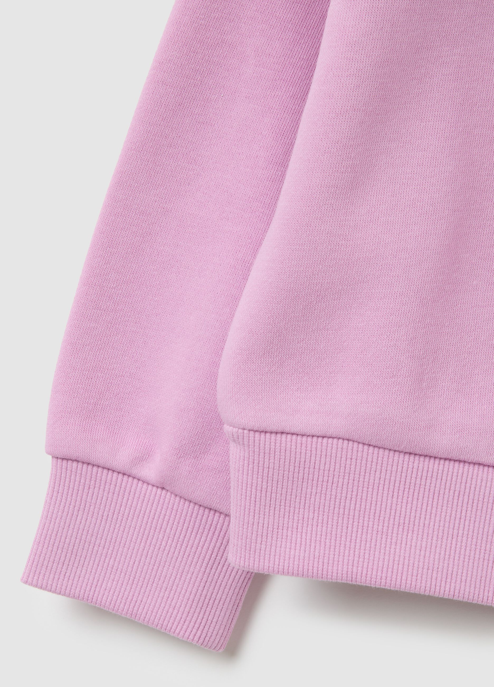 Girls' oversized pink cotton blend sweatshirt