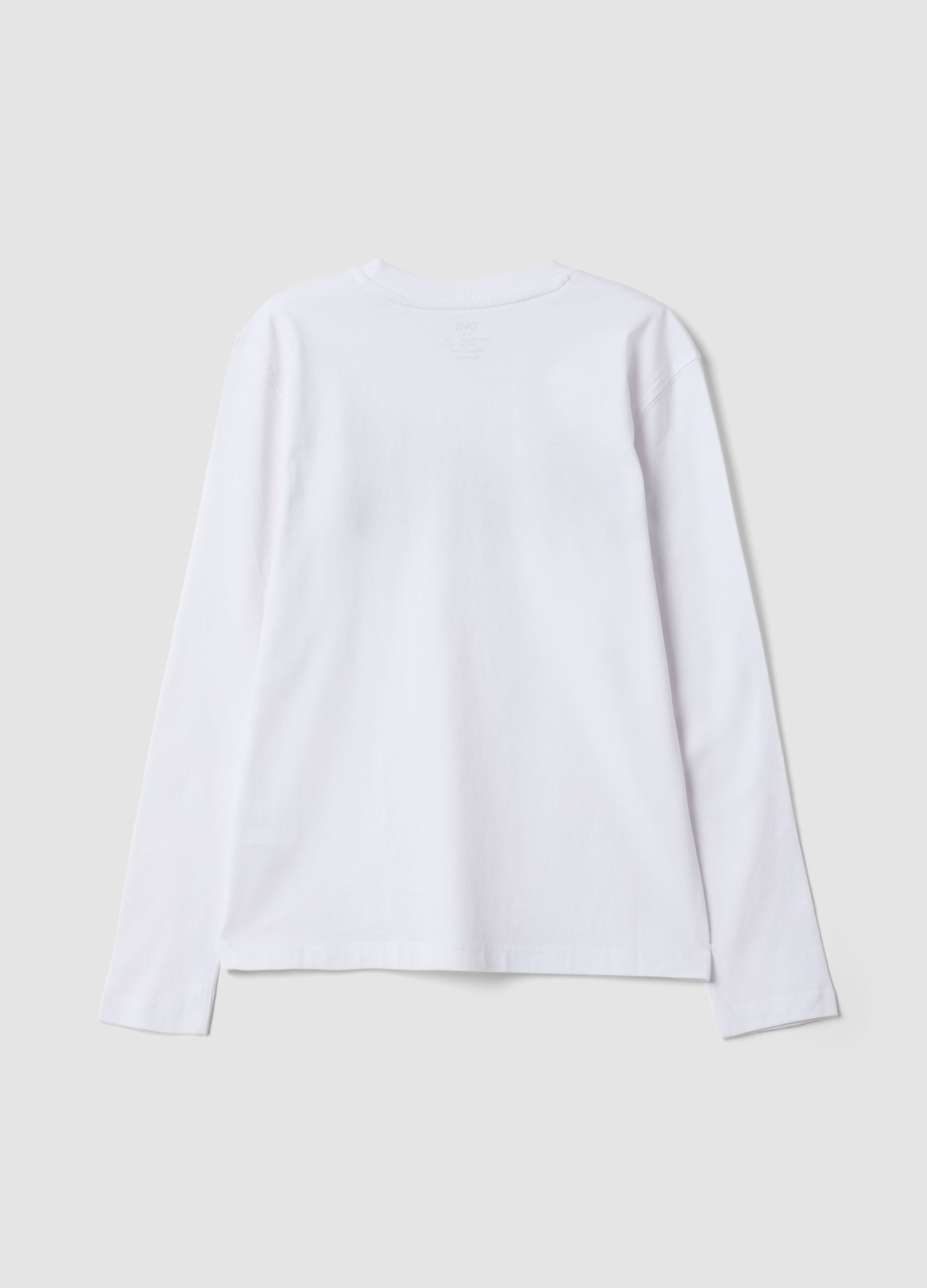 T-shirt bianca in puro cotone organico con stampa "Street Tag" per ragazzo