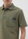 Green short-sleeved polo shirt in cotton piquet_3