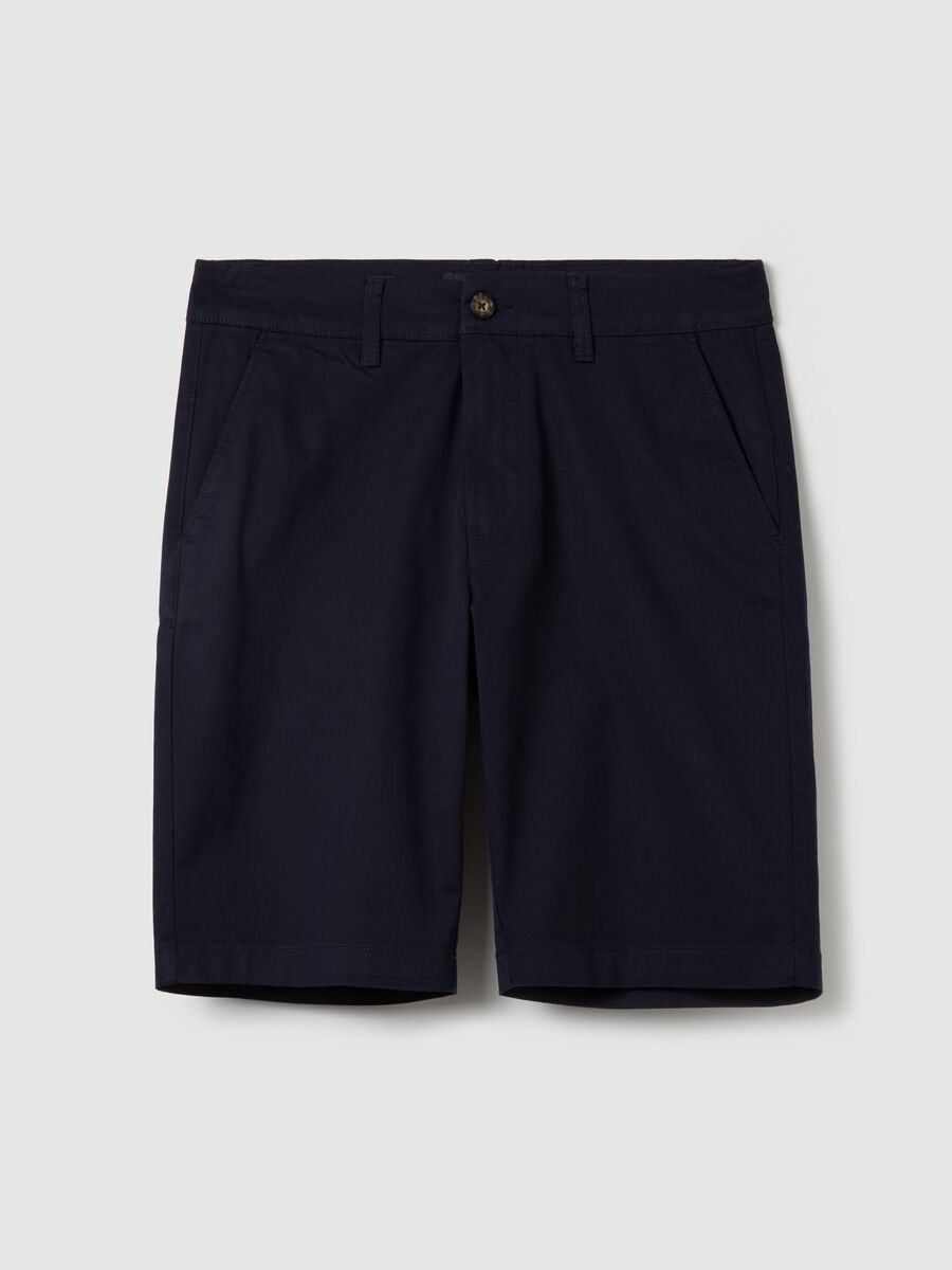 Stretch cotton chino Bermuda shorts_4