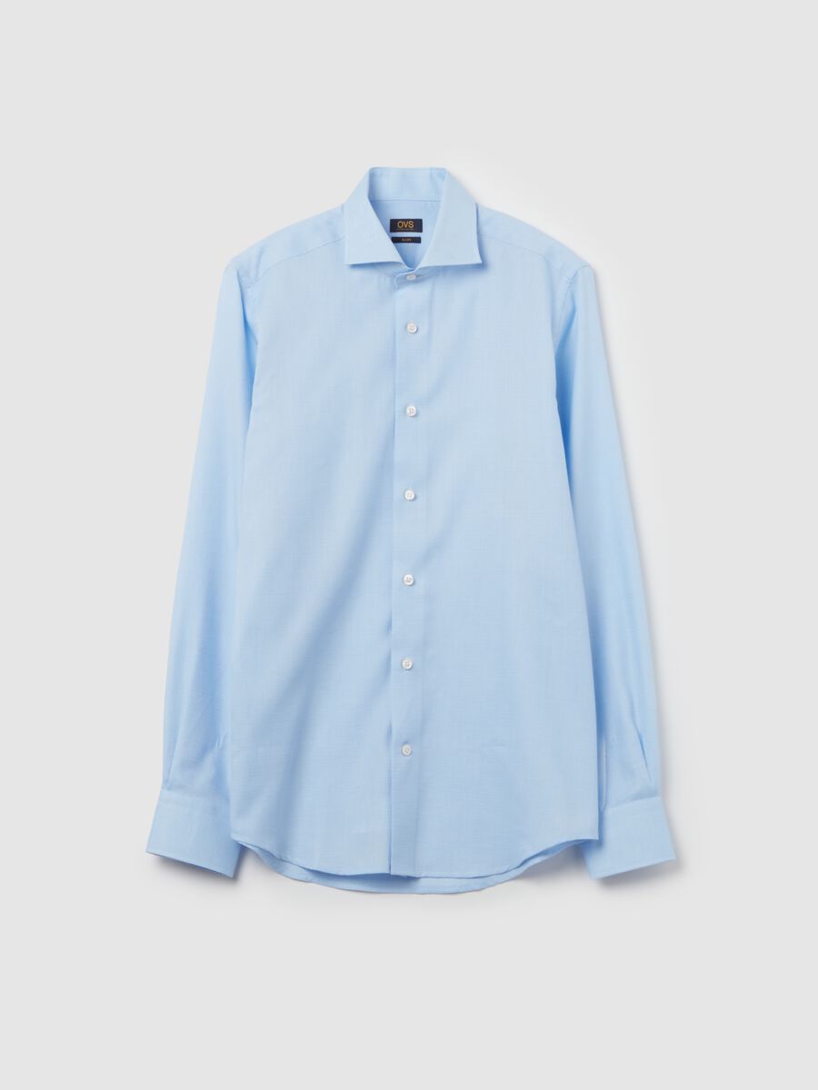 Slim-fit shirt with micro pattern_4