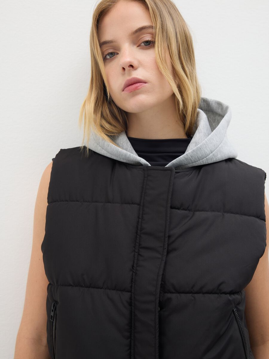 Gilet in tessuto nero regular fit_2