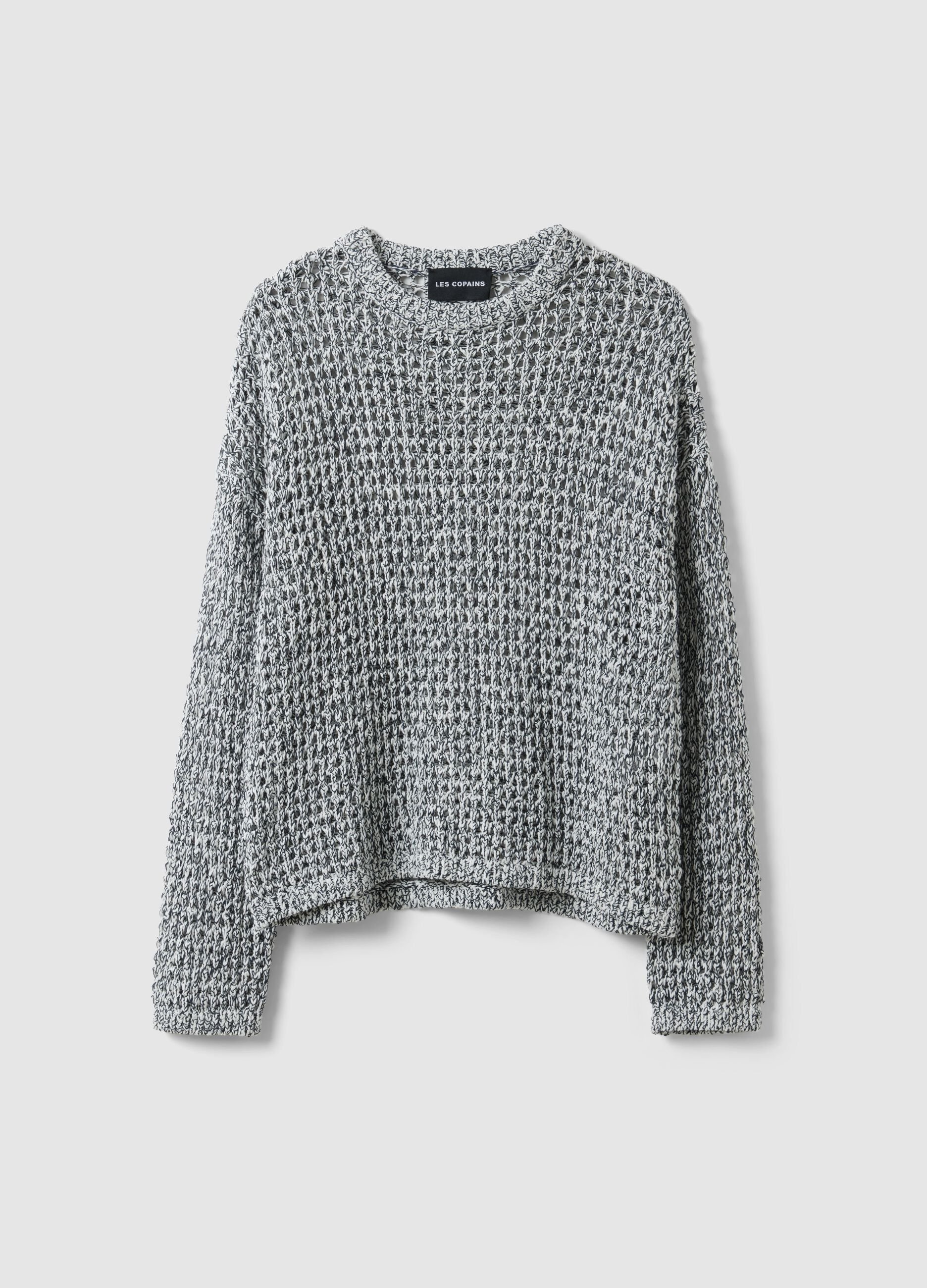 Multicolour cotton blend pullover regular fit with knitted design