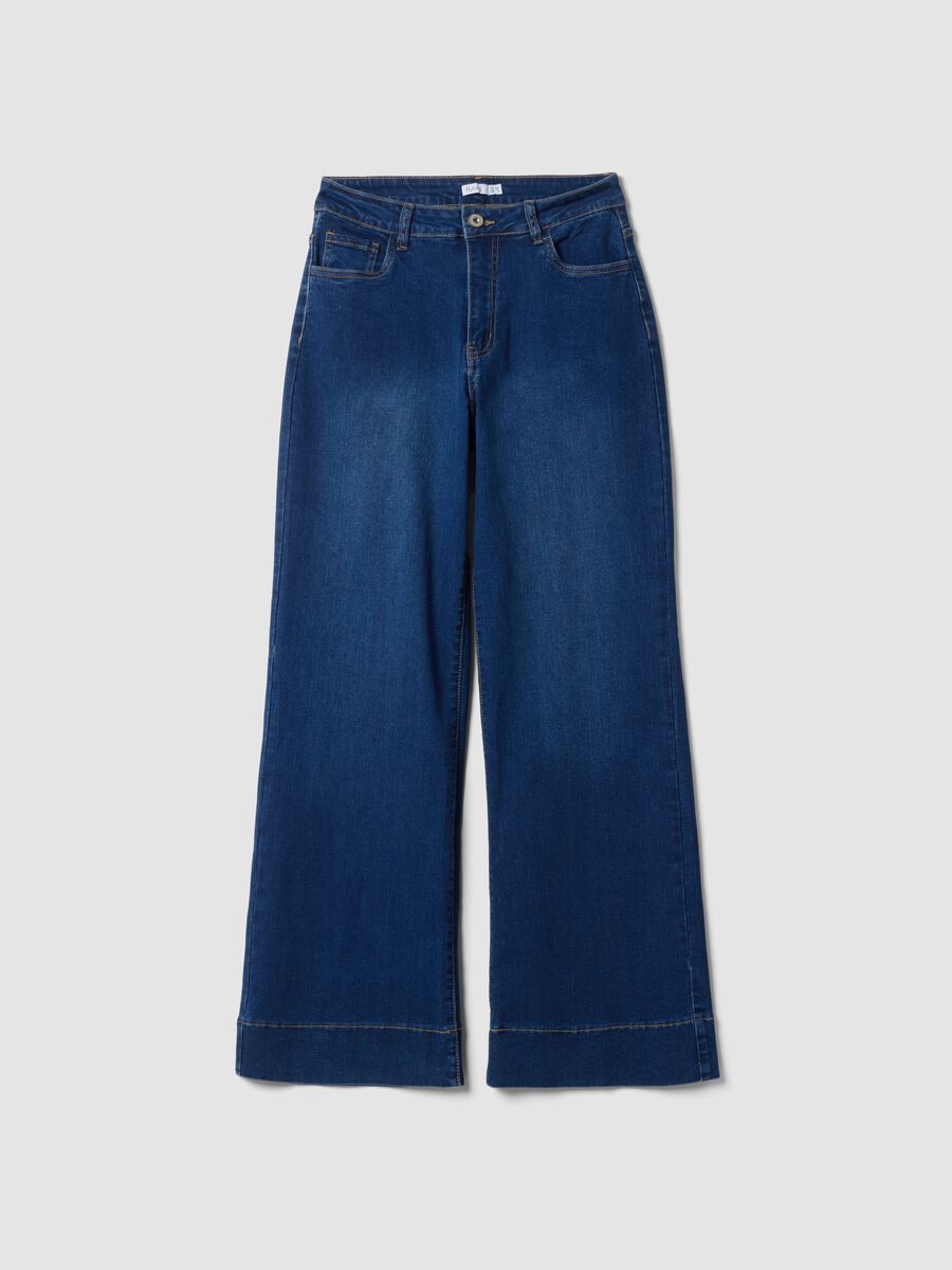 Regular-fit stretch cotton denim trousers_0