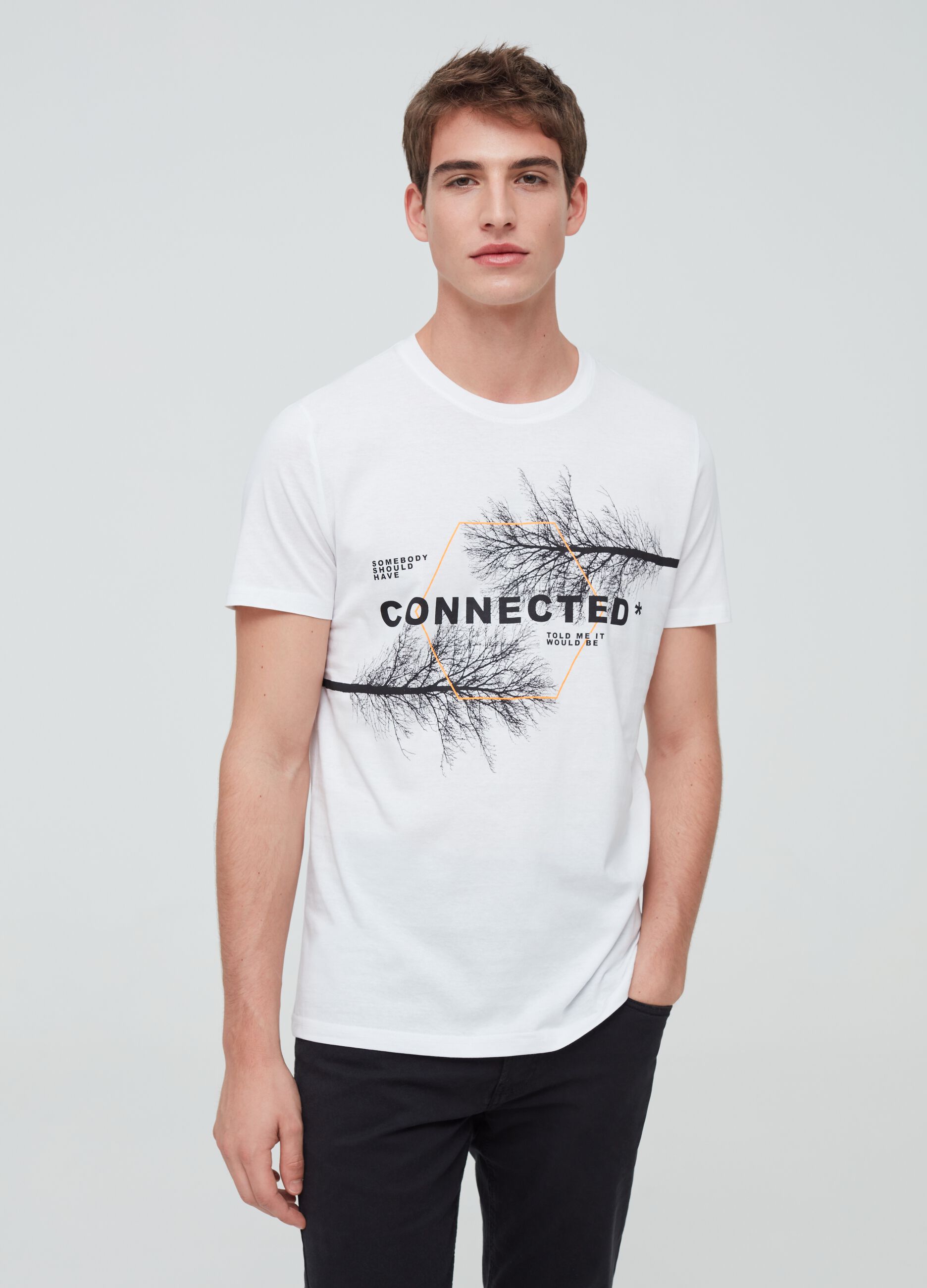 100% cotton T-shirt with trees print