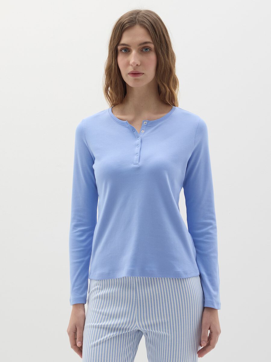 Pyjama top with granddad neckline._1