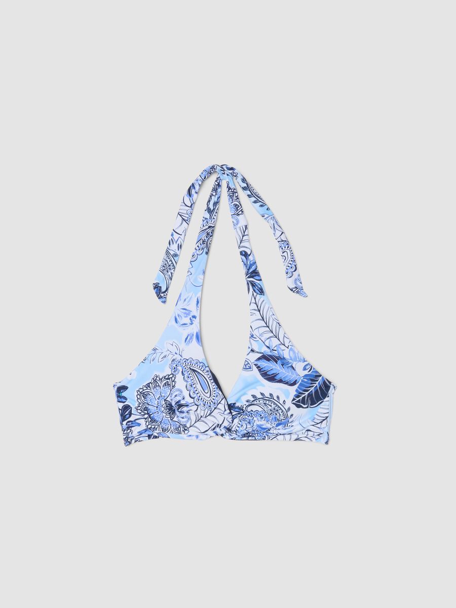 Top bikini azzurro in tessuto elasticizzato_4