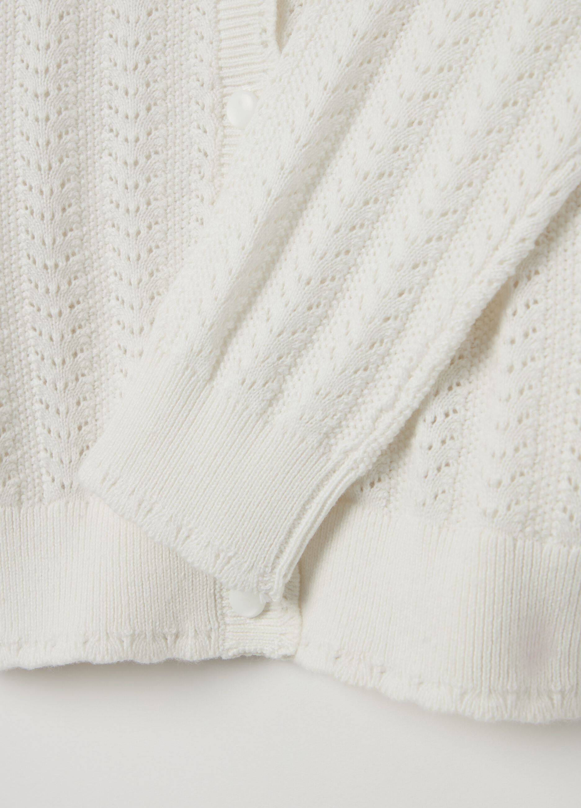 Cardigan in pointelle cotton