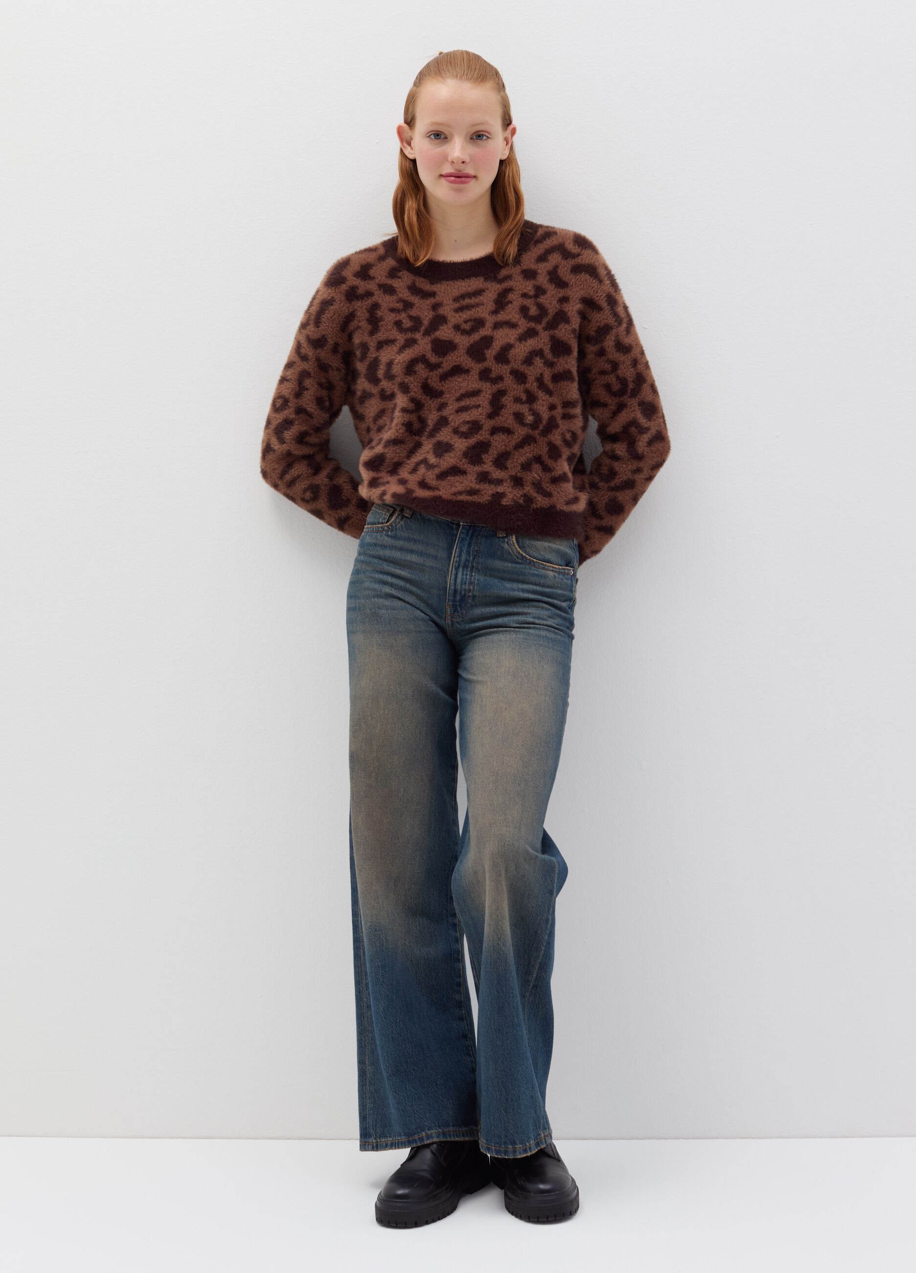 Maglia in filato peloso animalier B. ANGEL da Donna OVS