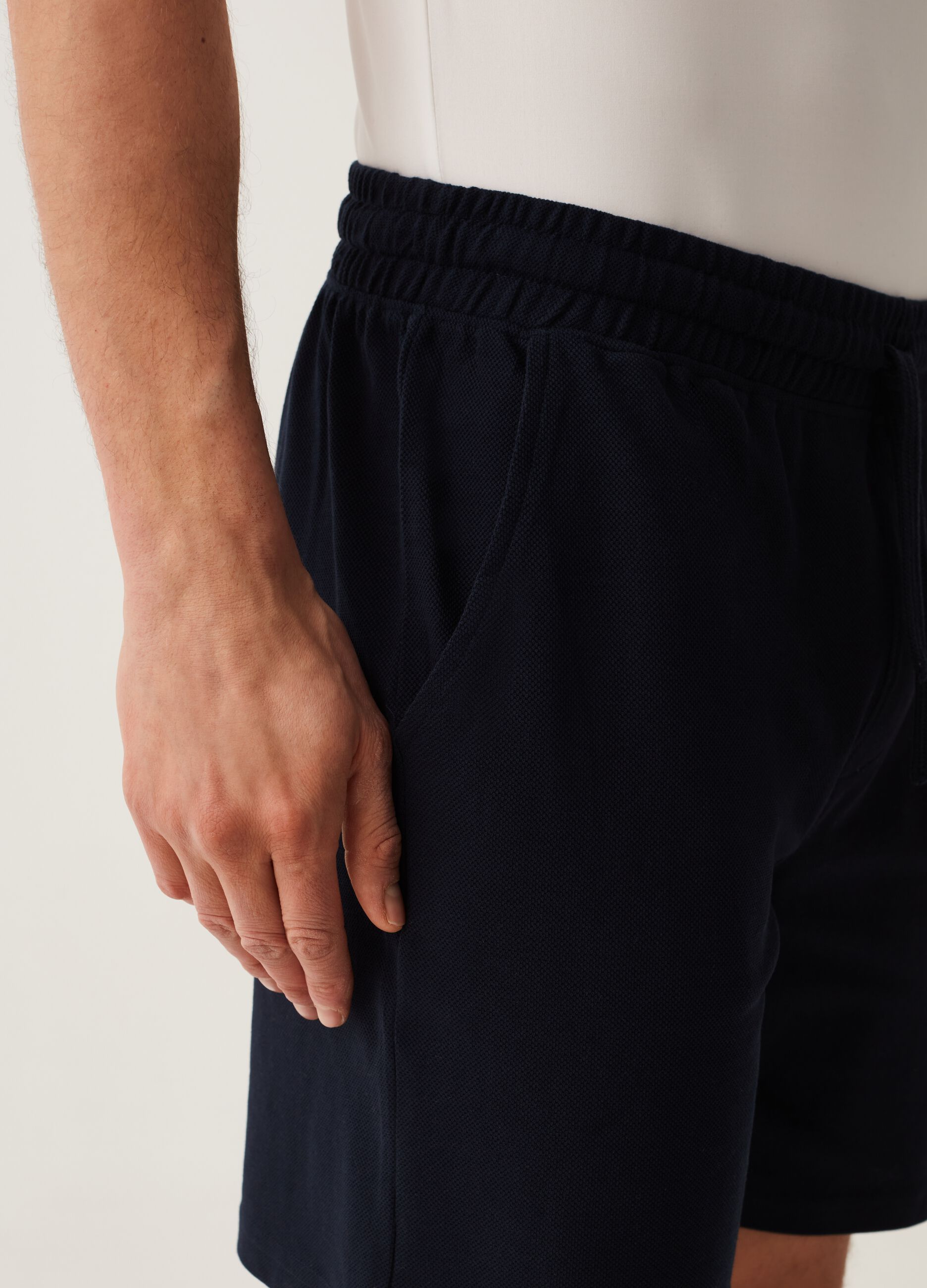 Pantalone pigiama corto in piquet_3