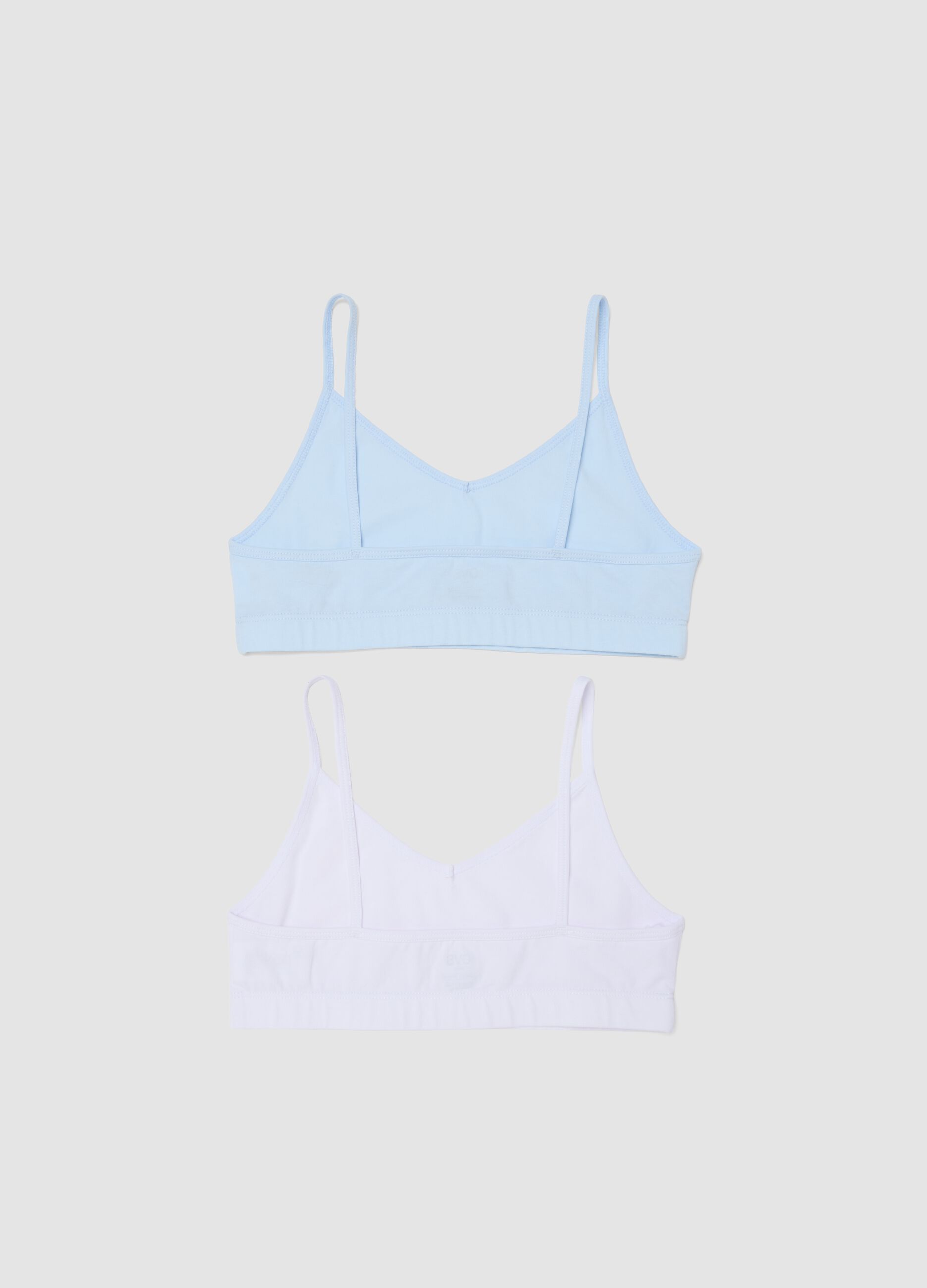 Multicoloured Stretch Cotton Girl's Bra Twinpack