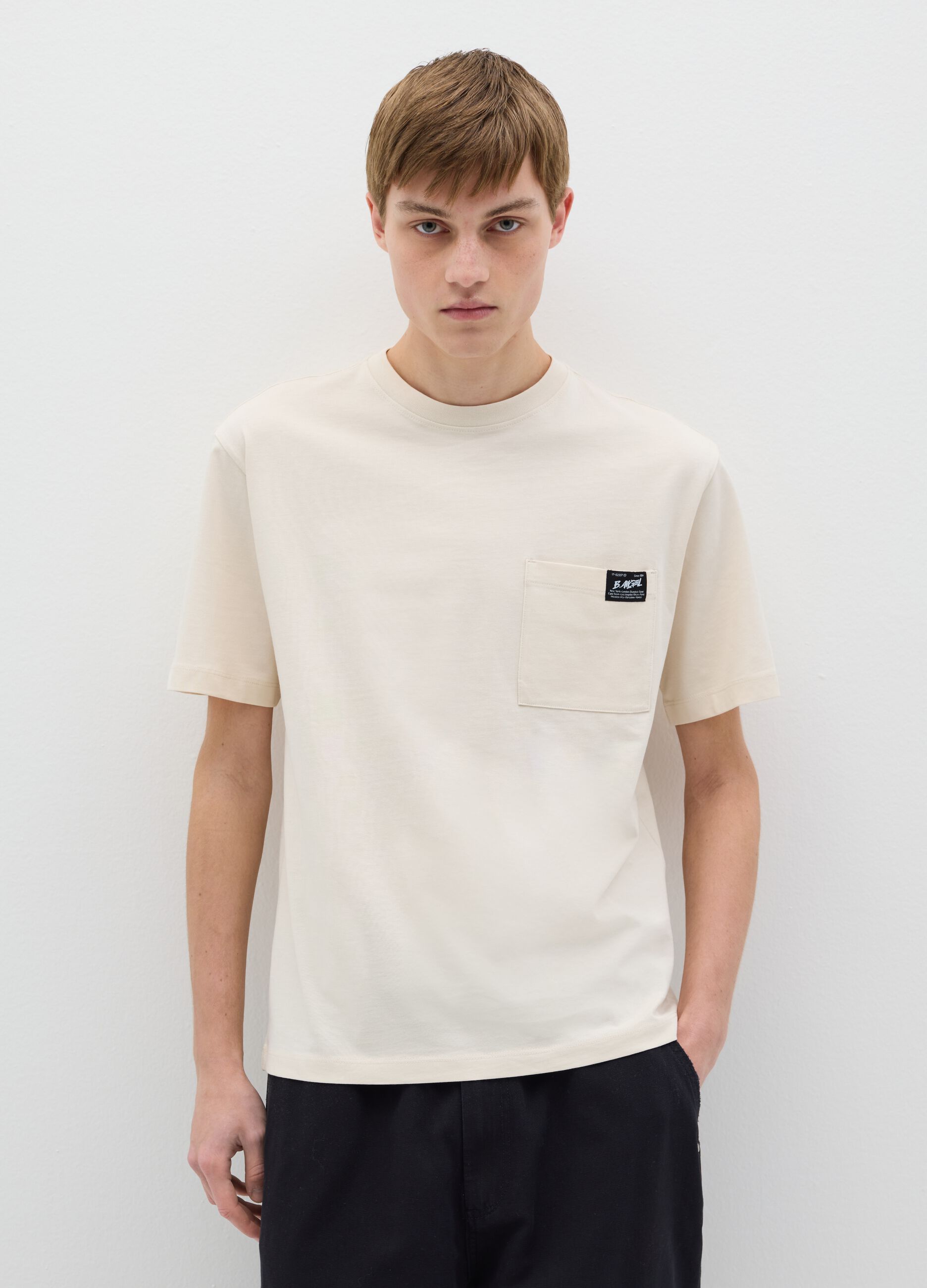 Regular White Cotton T-Shirt by B.Angel