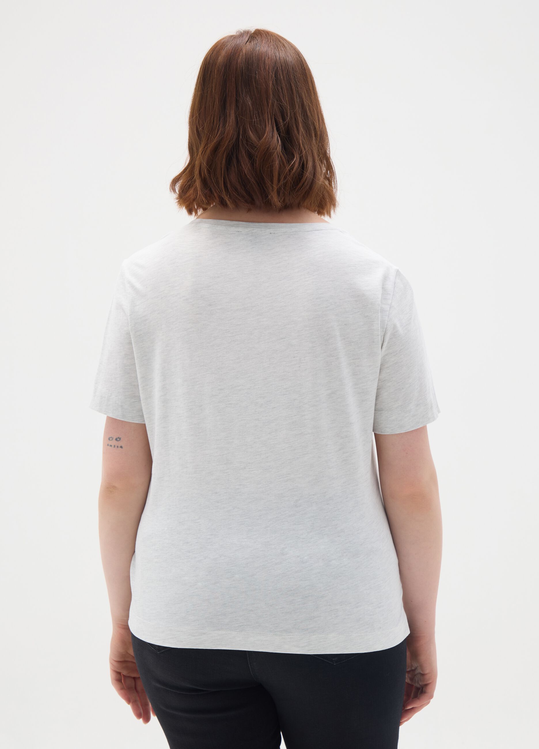 Grey women's pure cotton T-shirt