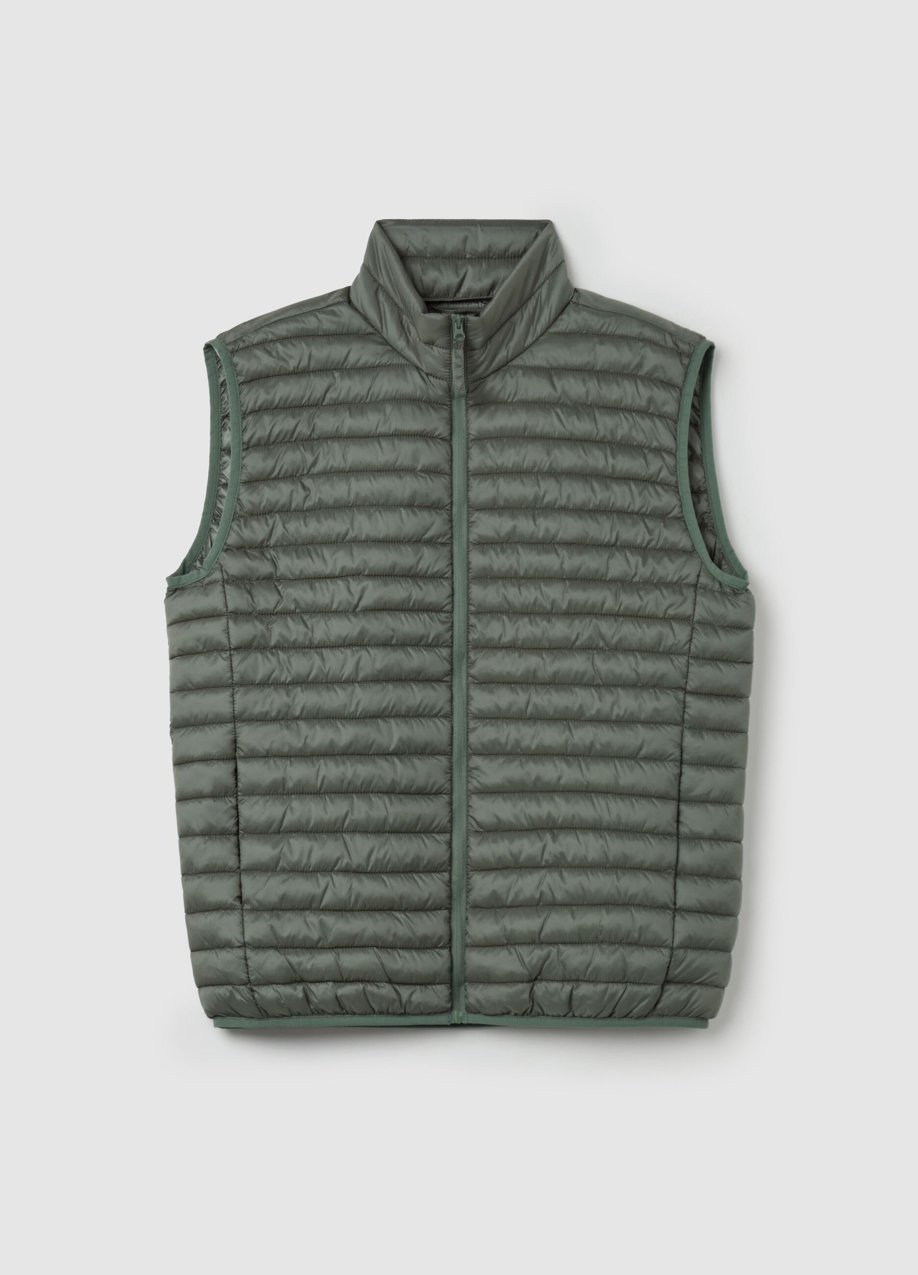 Full-zip ultralight gilet with high neck
