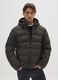 Regular fit green padded jacket with zip_1