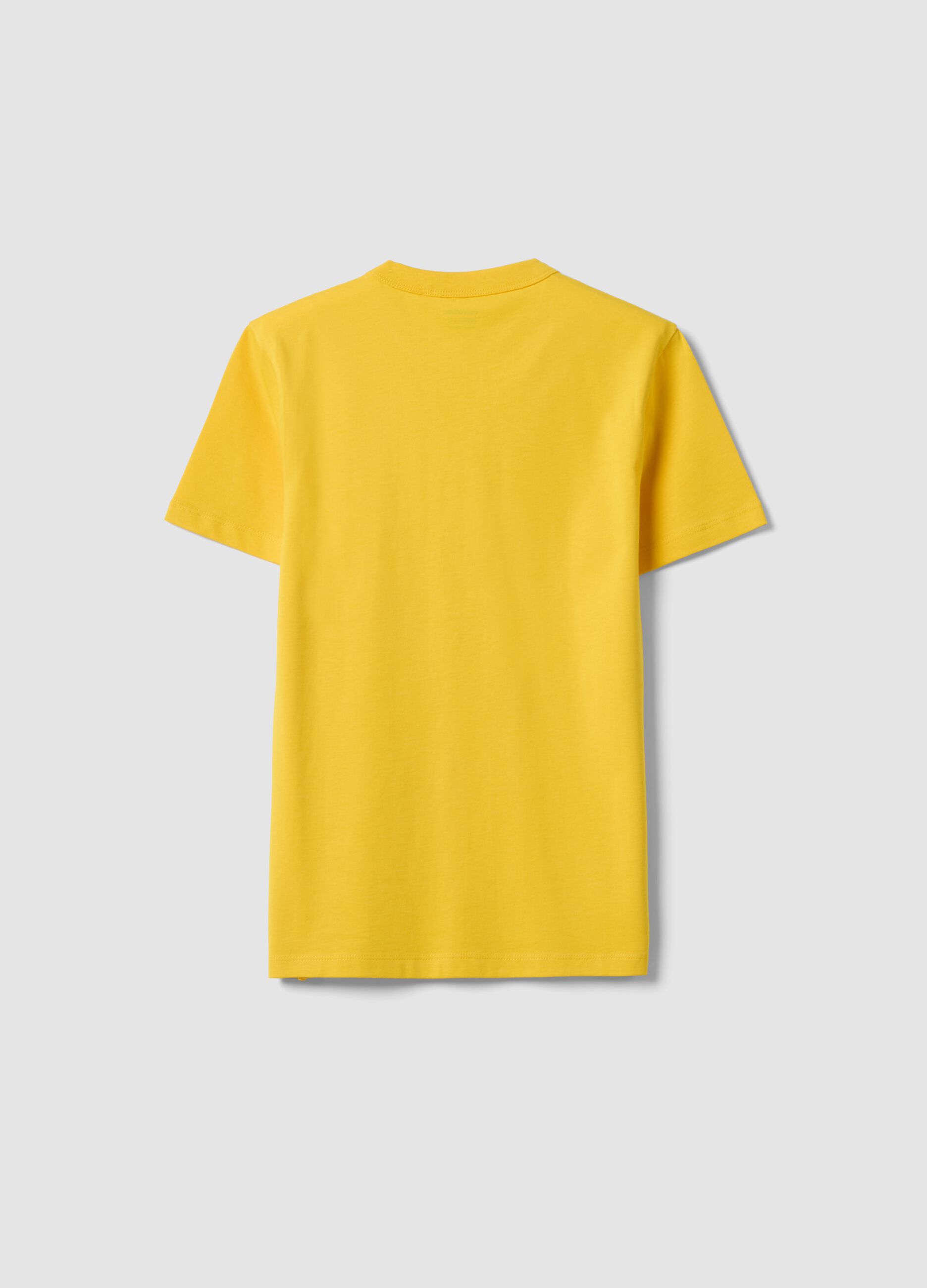 Yellow pure cotton boys&rsquo; regular fit T-shirt