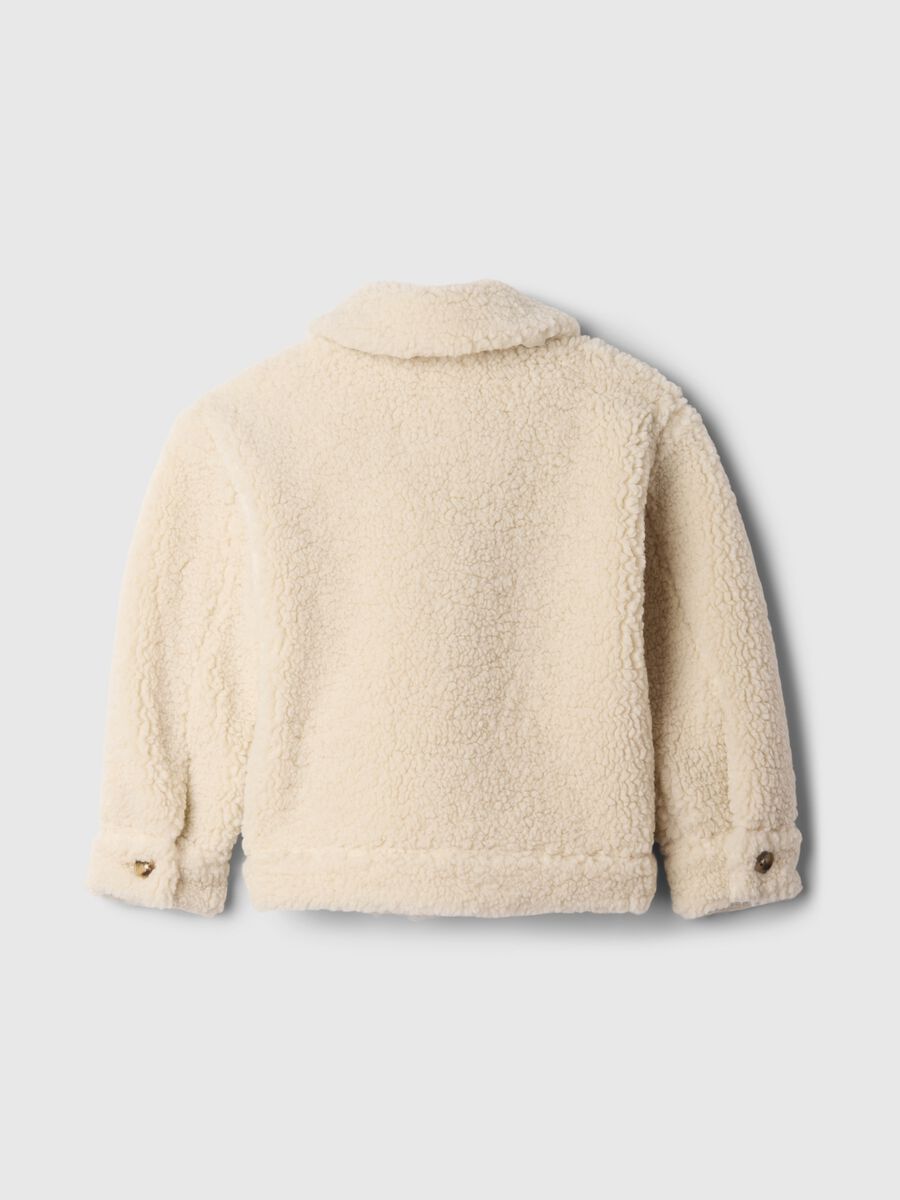 Giubbotto in sherpa con tasche _1