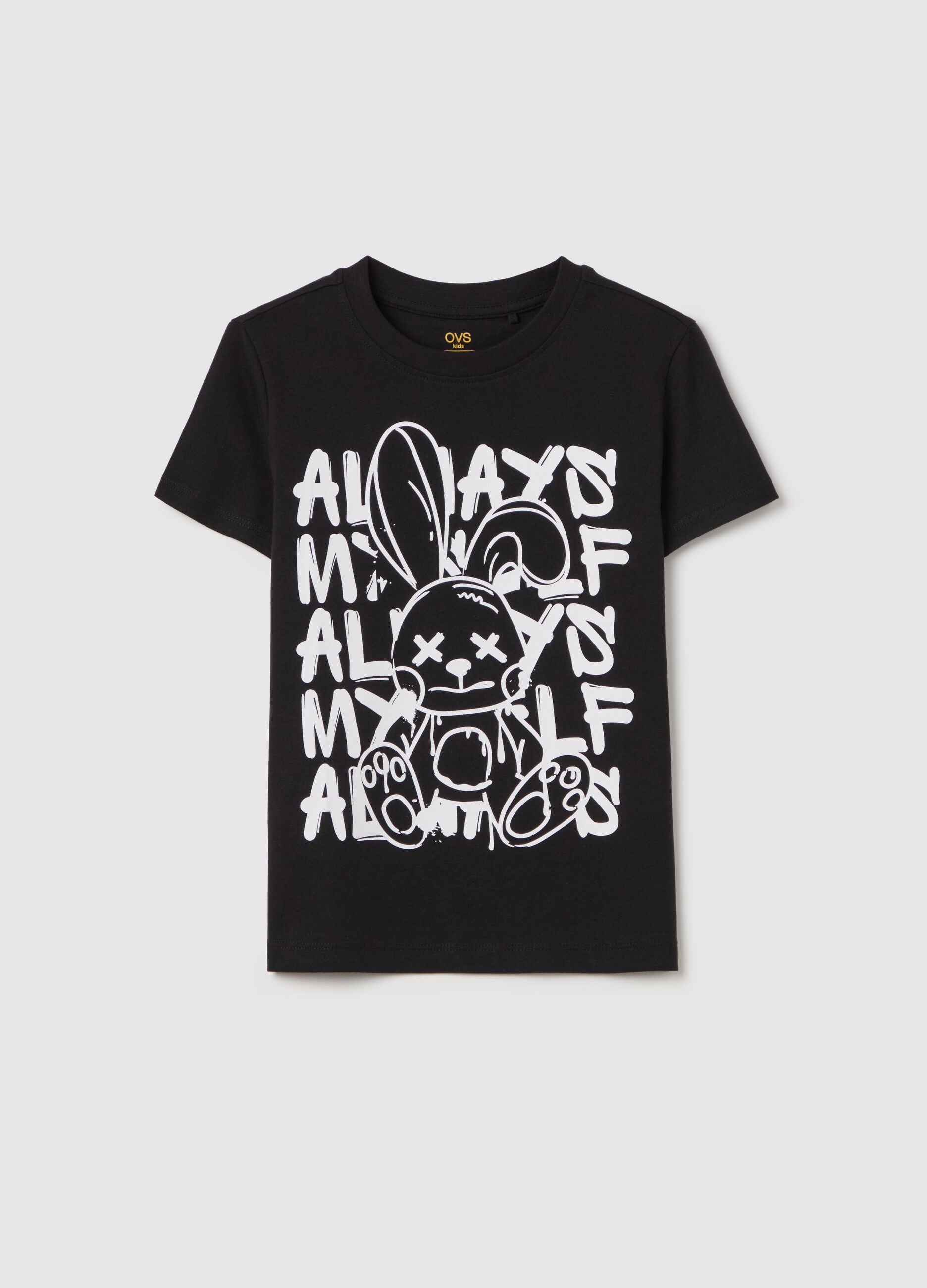 Cotton T-shirt with "Always myself" print