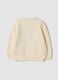 White crew-neck stretch jersey top with puppy print_1