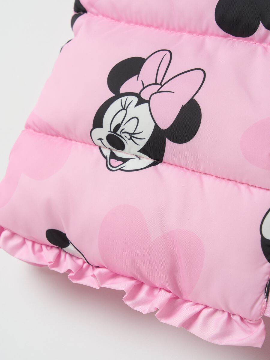 Padded gilet with hood and Minnie Mouse print_3