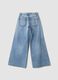 Light blue pure cotton super wide-leg jeans_6