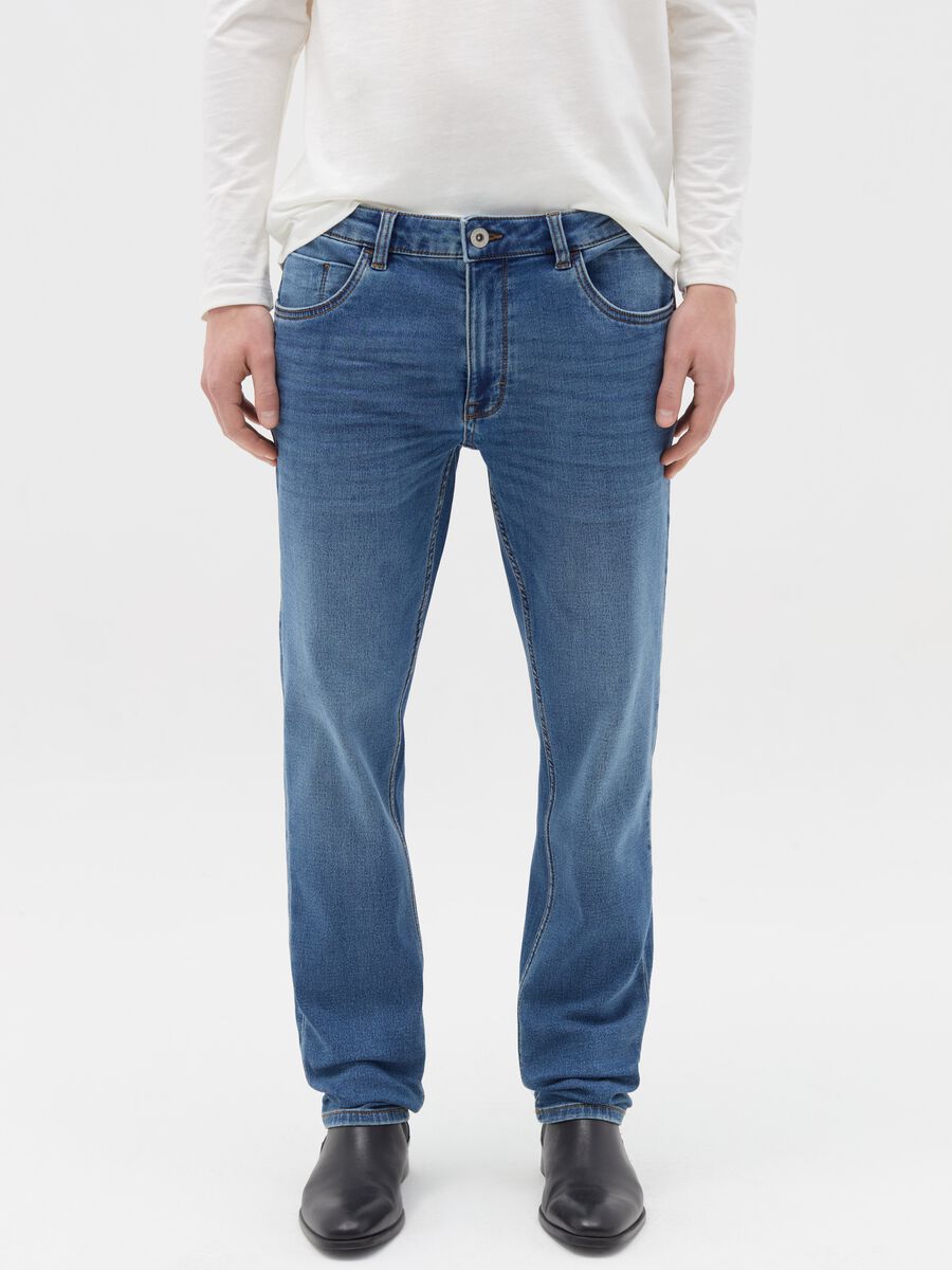 Slim-fit jeans with discolouring_1
