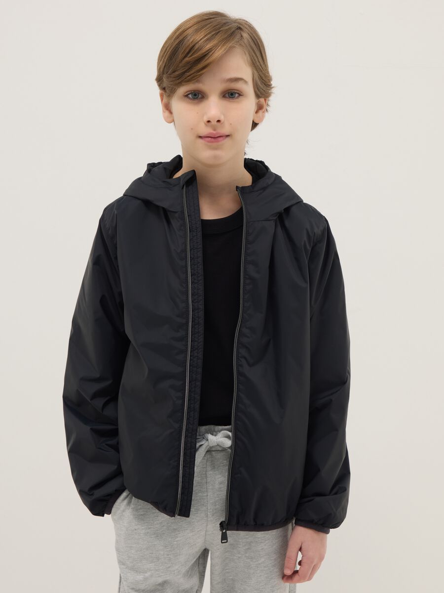 Boys' Light Black Jacket Regular Fit_0