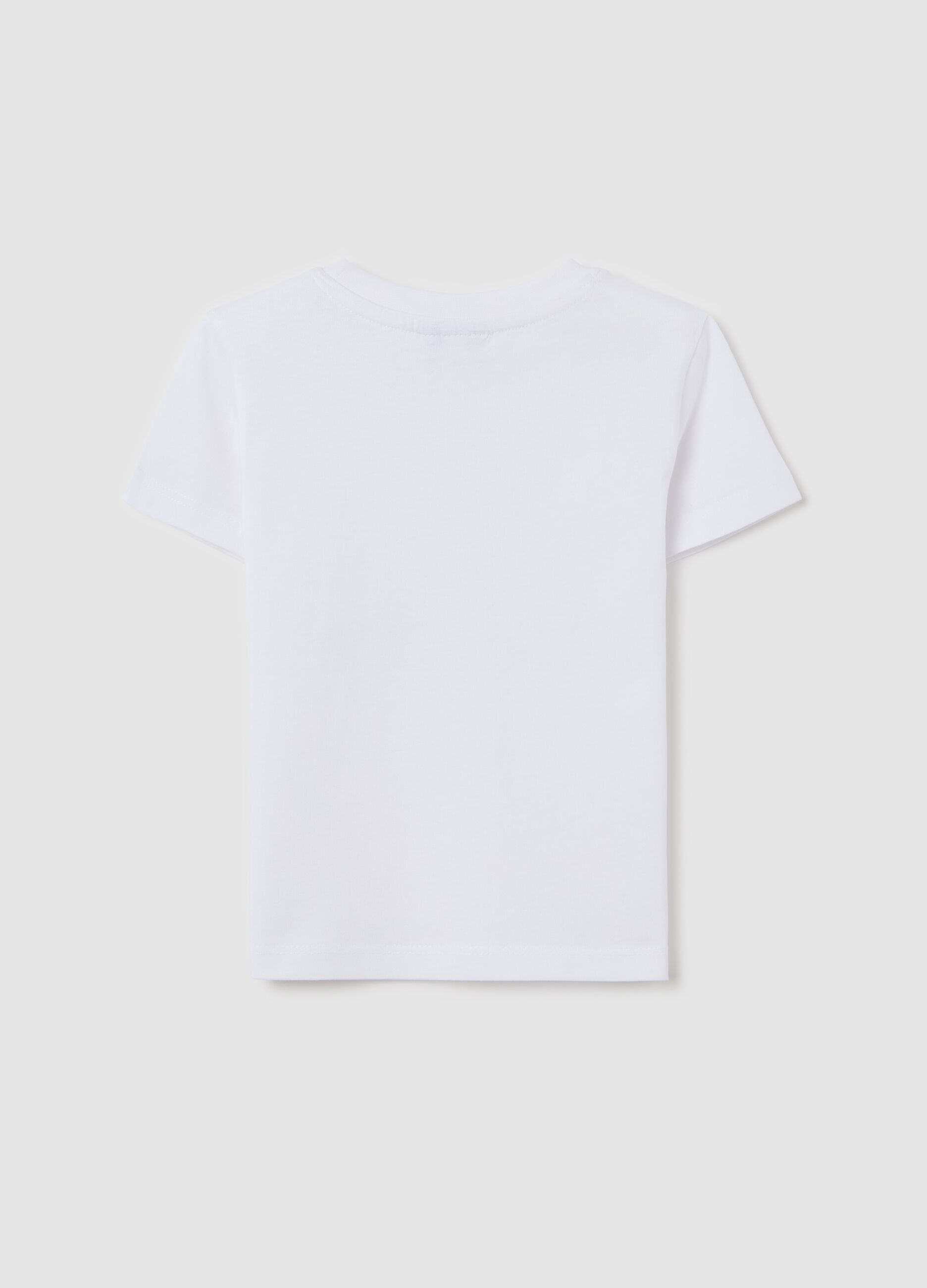 White T-shirt in cotton with "Captain" print