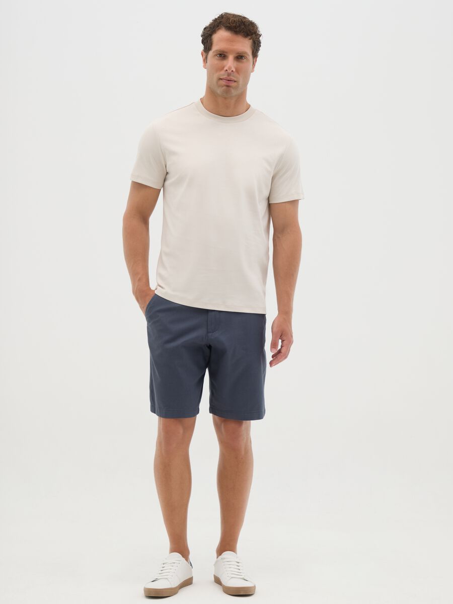 Men's blue pure cotton shorts in regular fit_0